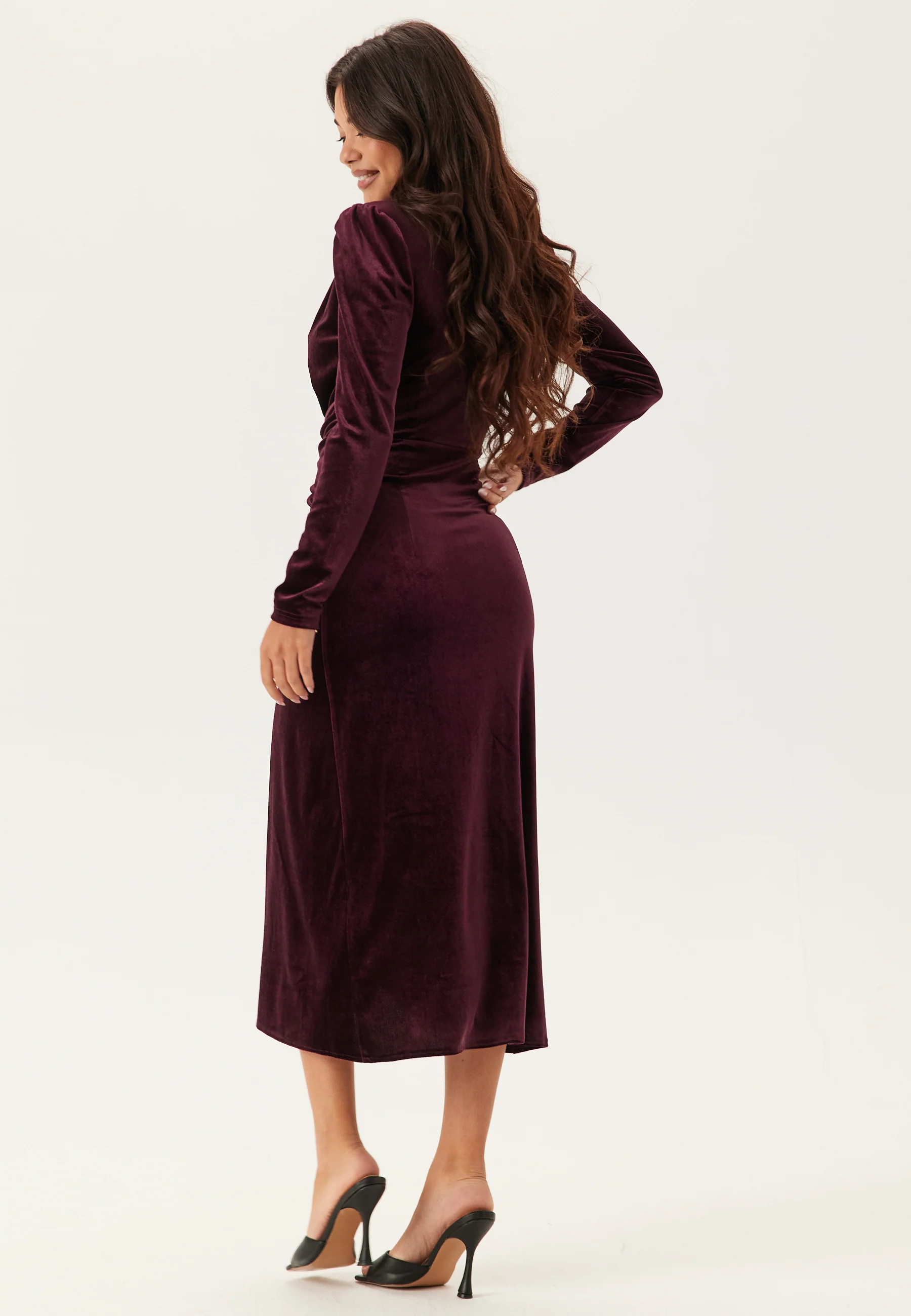 Overlap Velvet Dress - Image 2
