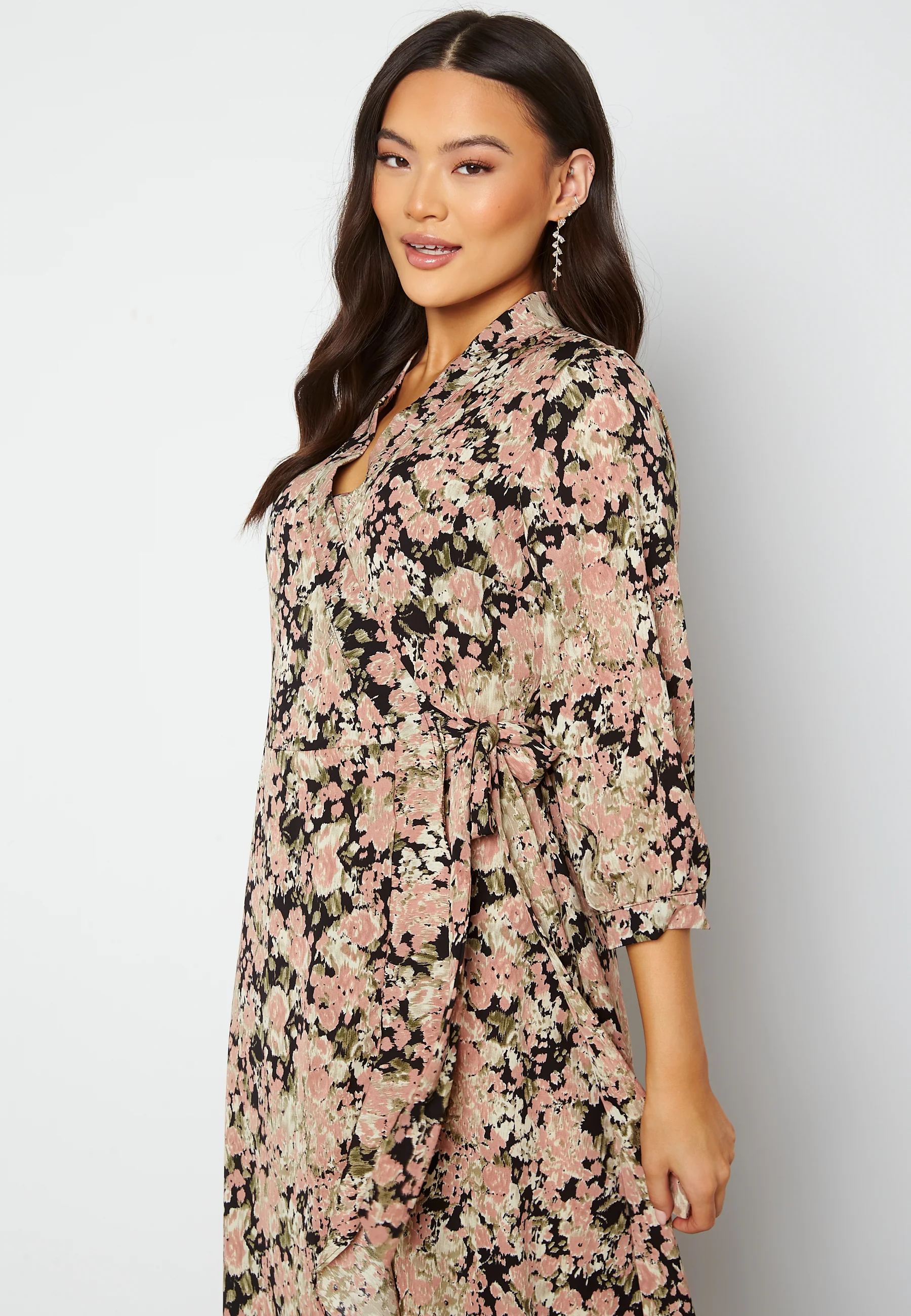 Papaya 3/4 Wrap Long Dress - Image 2