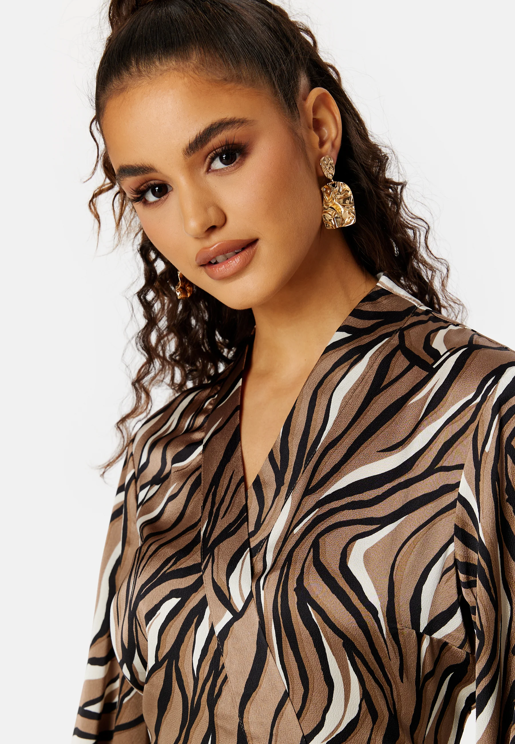 Papaya L/S Wrap Long Dress - Image 4