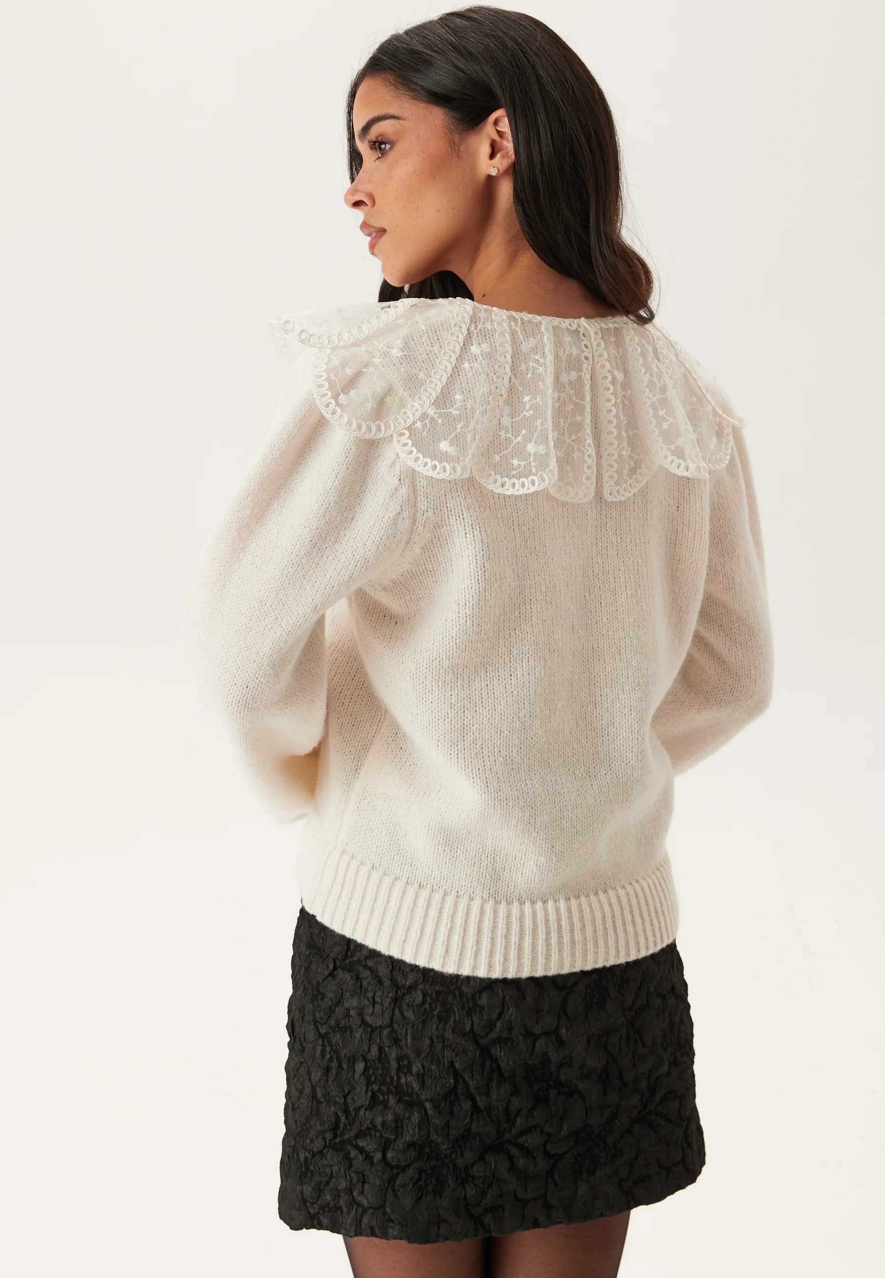 Pcabby Ls Lace Collar Knit Car - Image 3