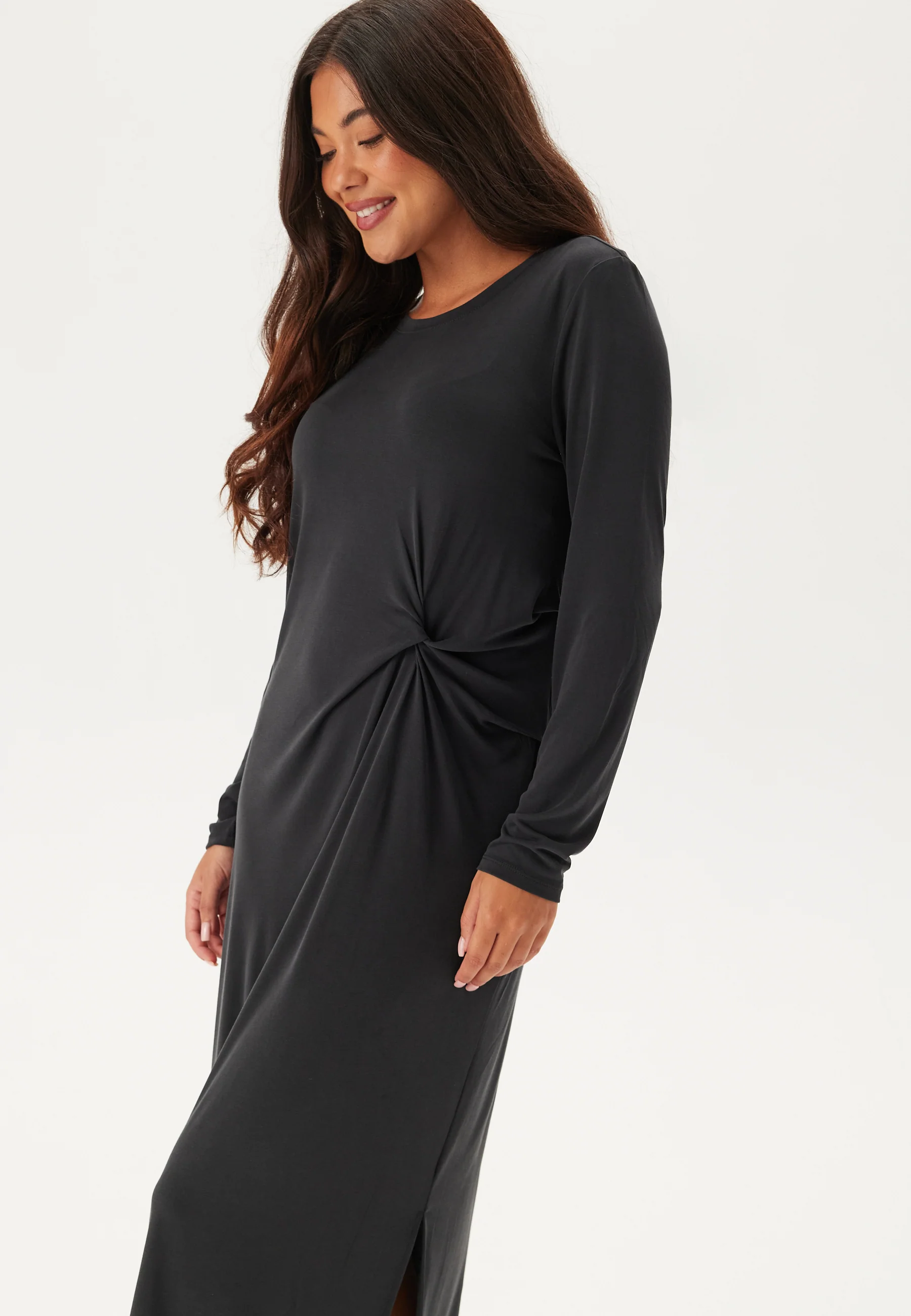 Pcanora Ls Midi Knot Dress Bc - Image 3