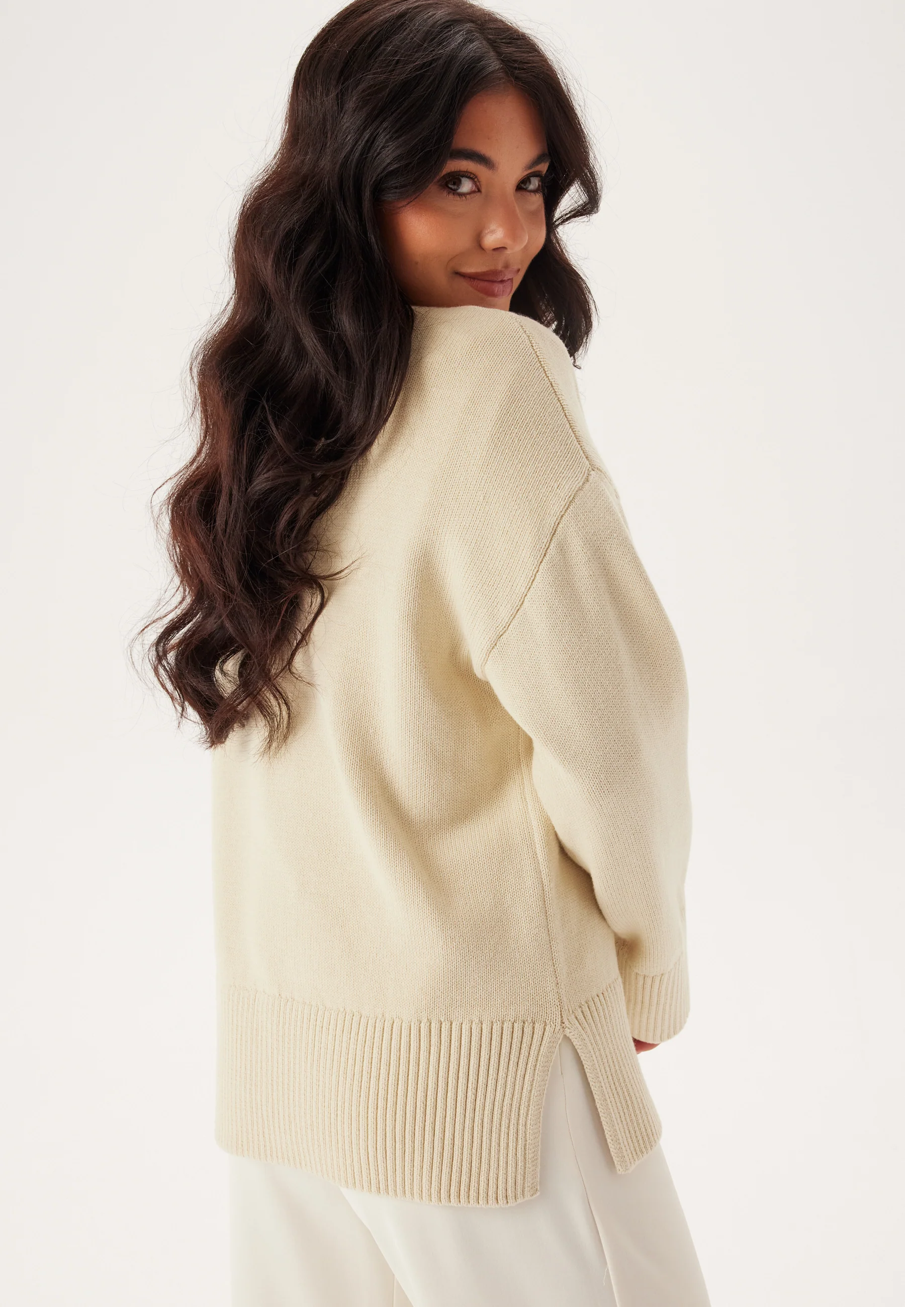 Pcava Ls O-neck Slit Knit - Image 2