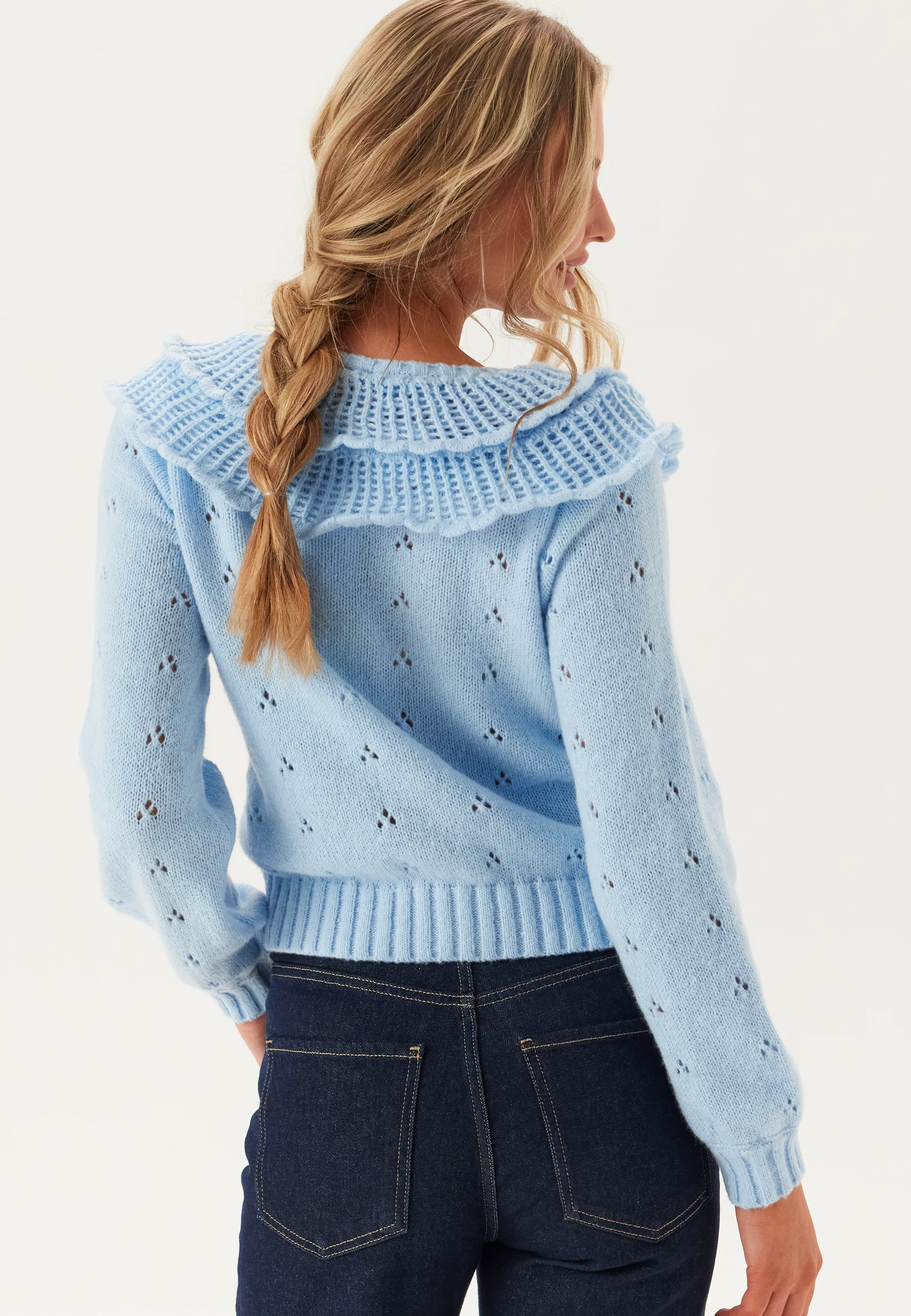 Pcdavis Ls O-neck Frill Cardigan - Image 2