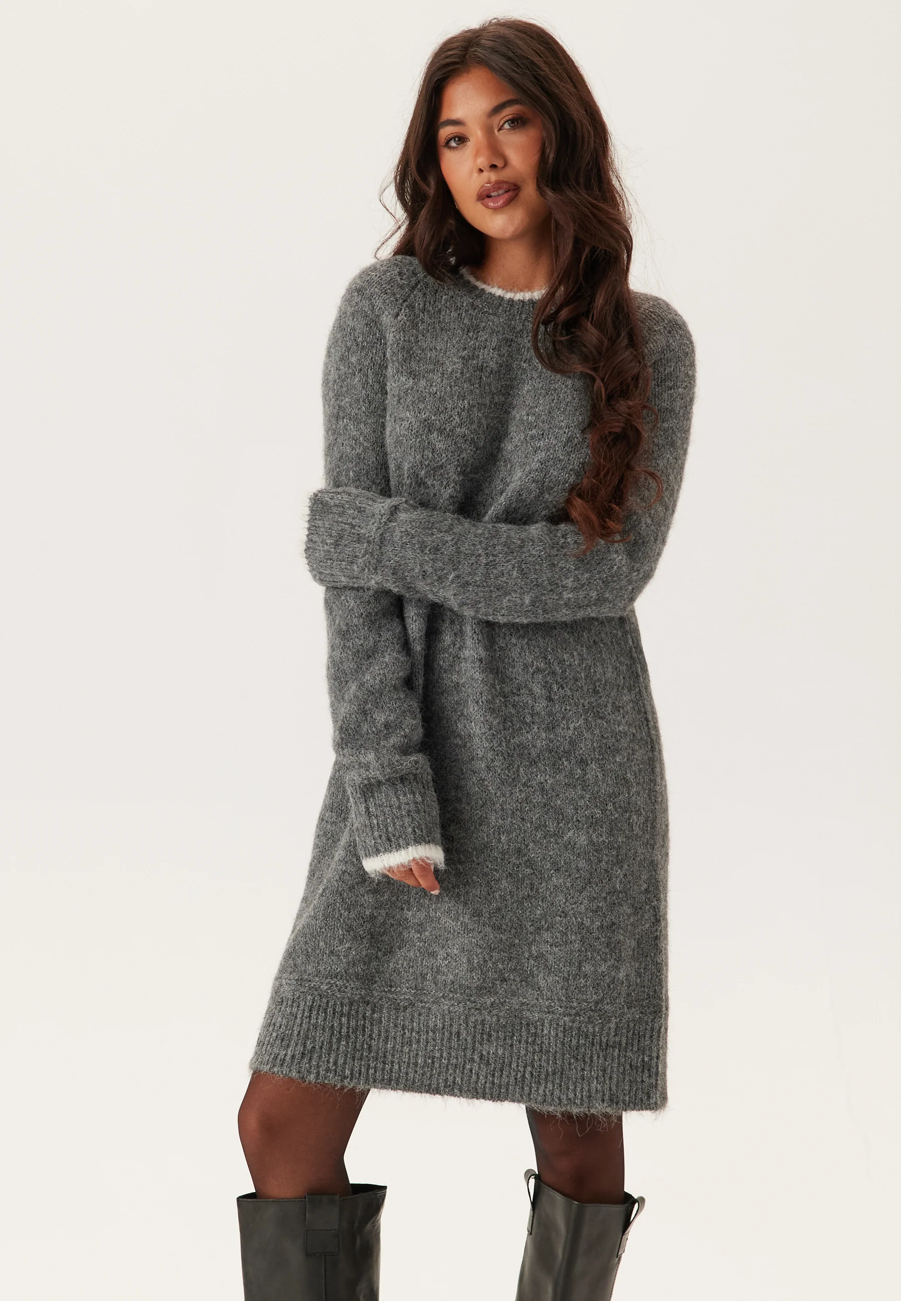 Pcivy Ls Contrast Knit Dress - Image 2
