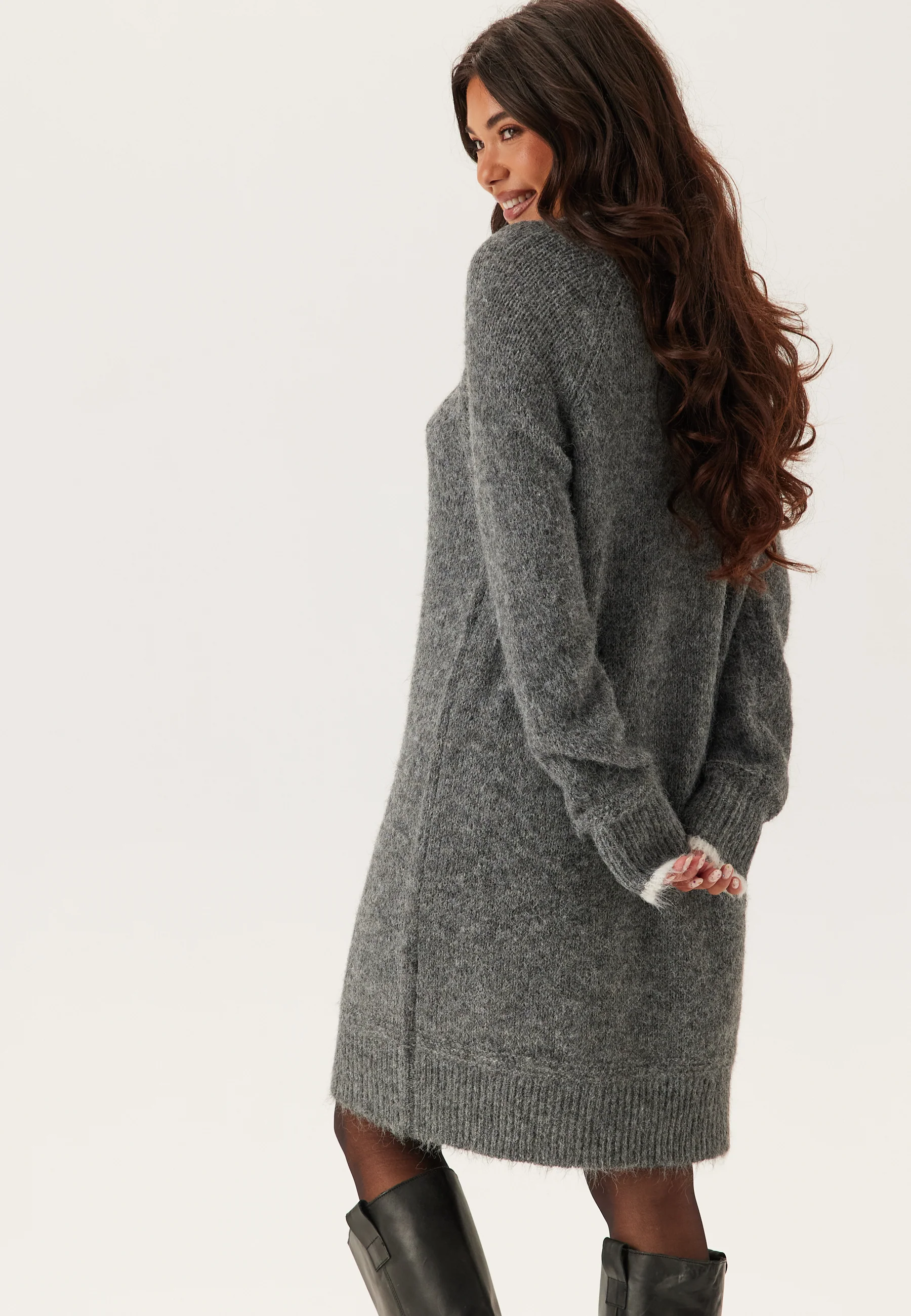 Pcivy Ls Contrast Knit Dress - Image 3
