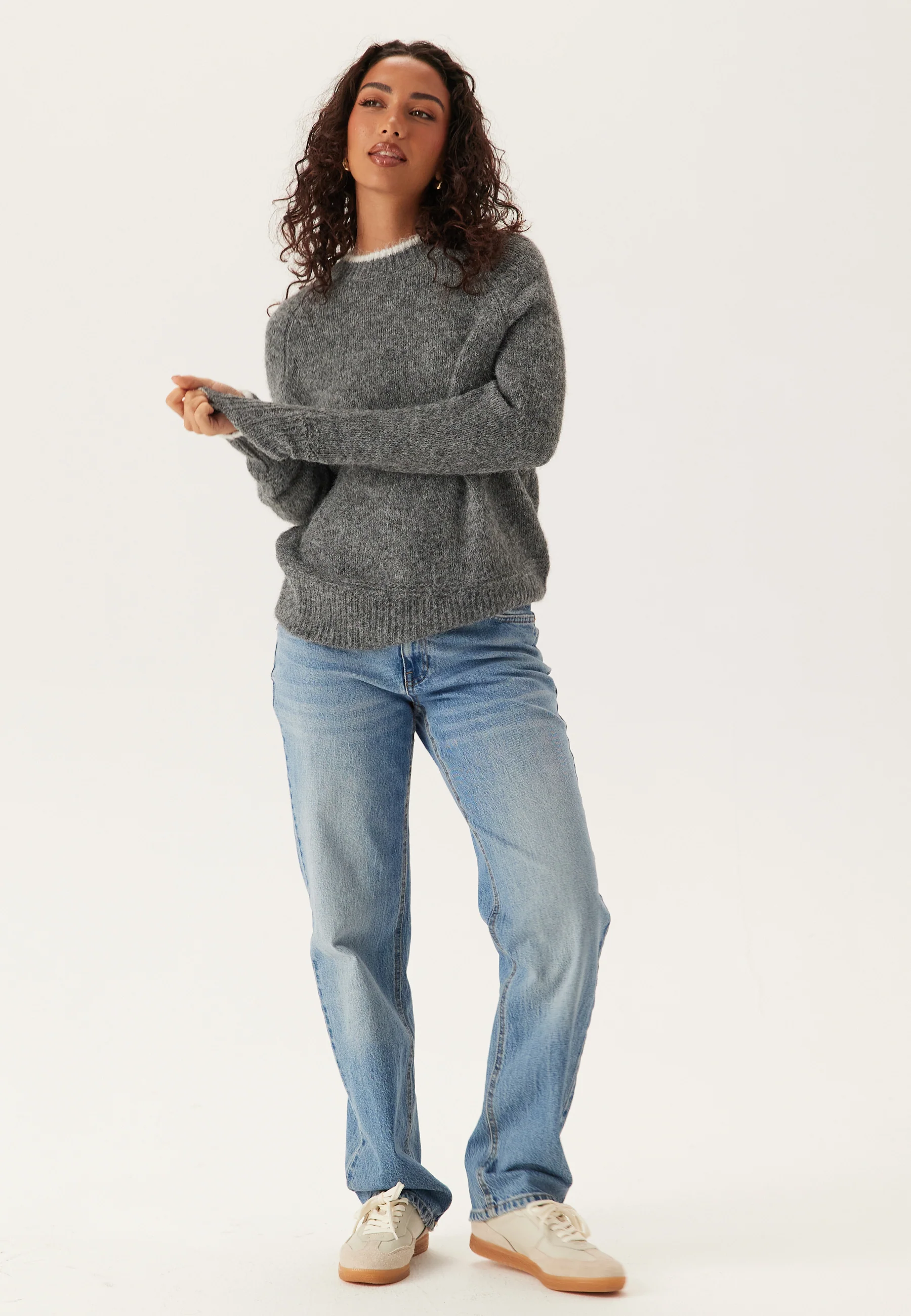 Pcivy Ls O-neck Contrast Knit - Image 3