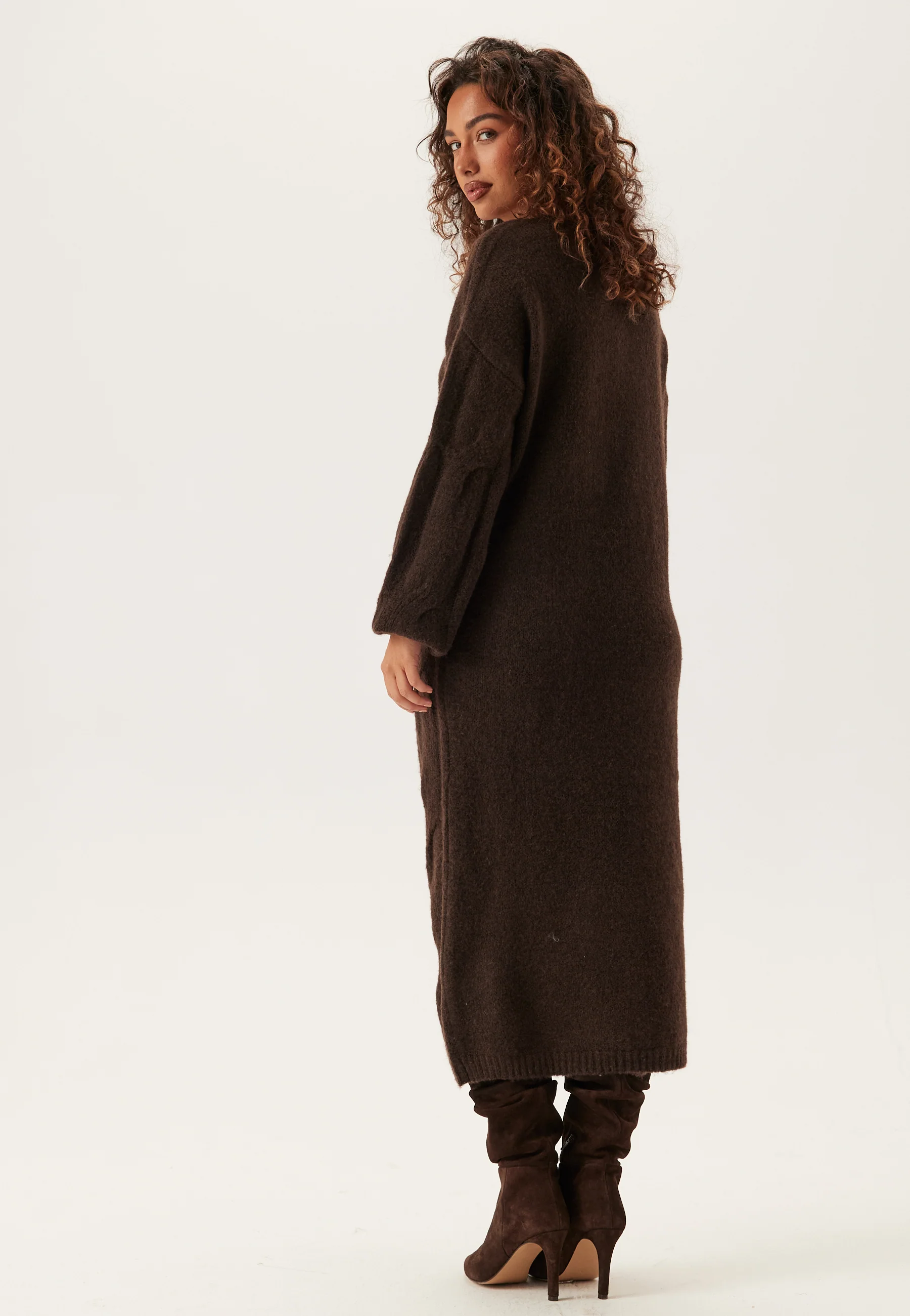 Pcjenna Ls Cable Knit Midi Dre - Image 2