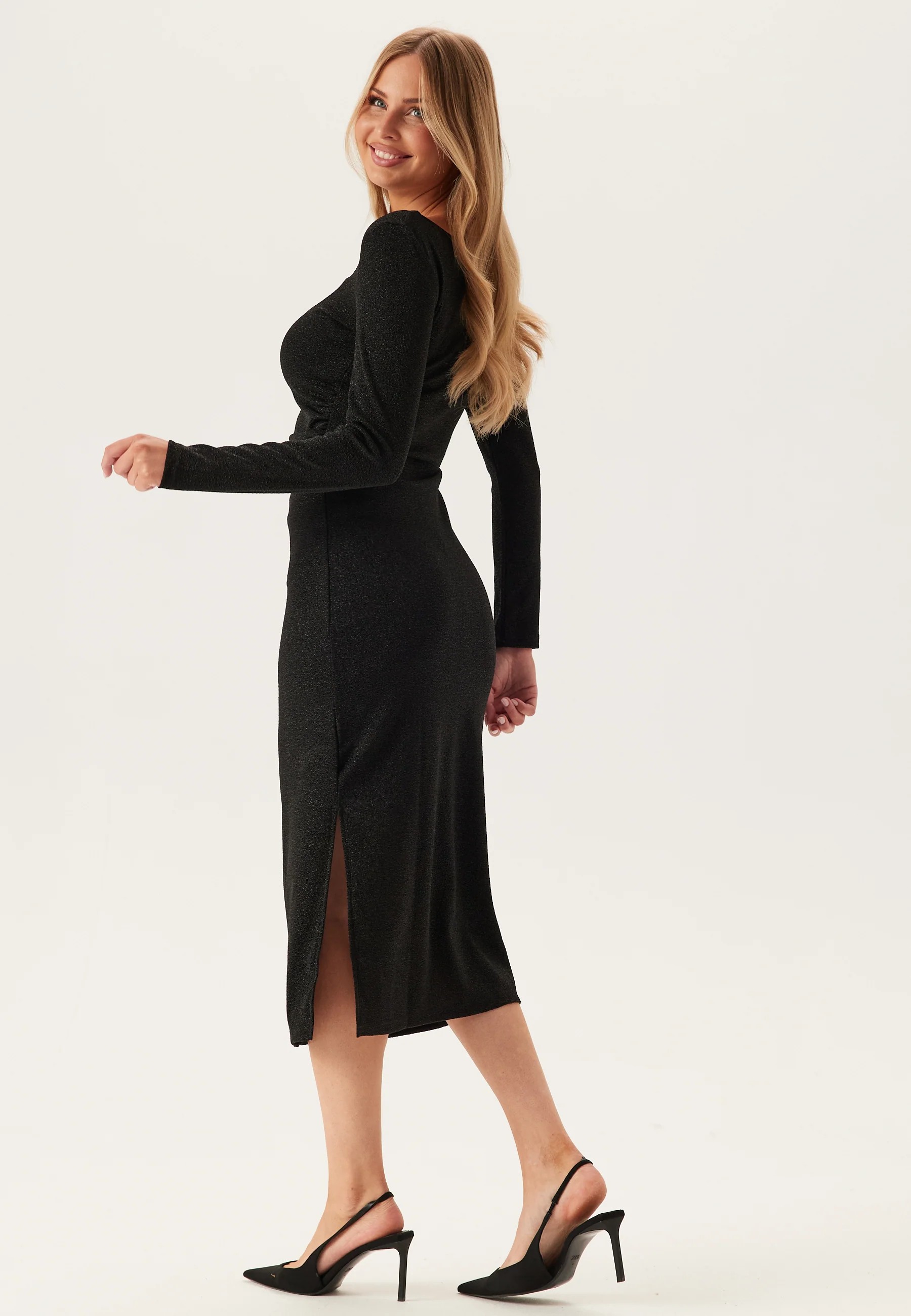 Pcjina Ls Boatneck Midi Dress - Image 2