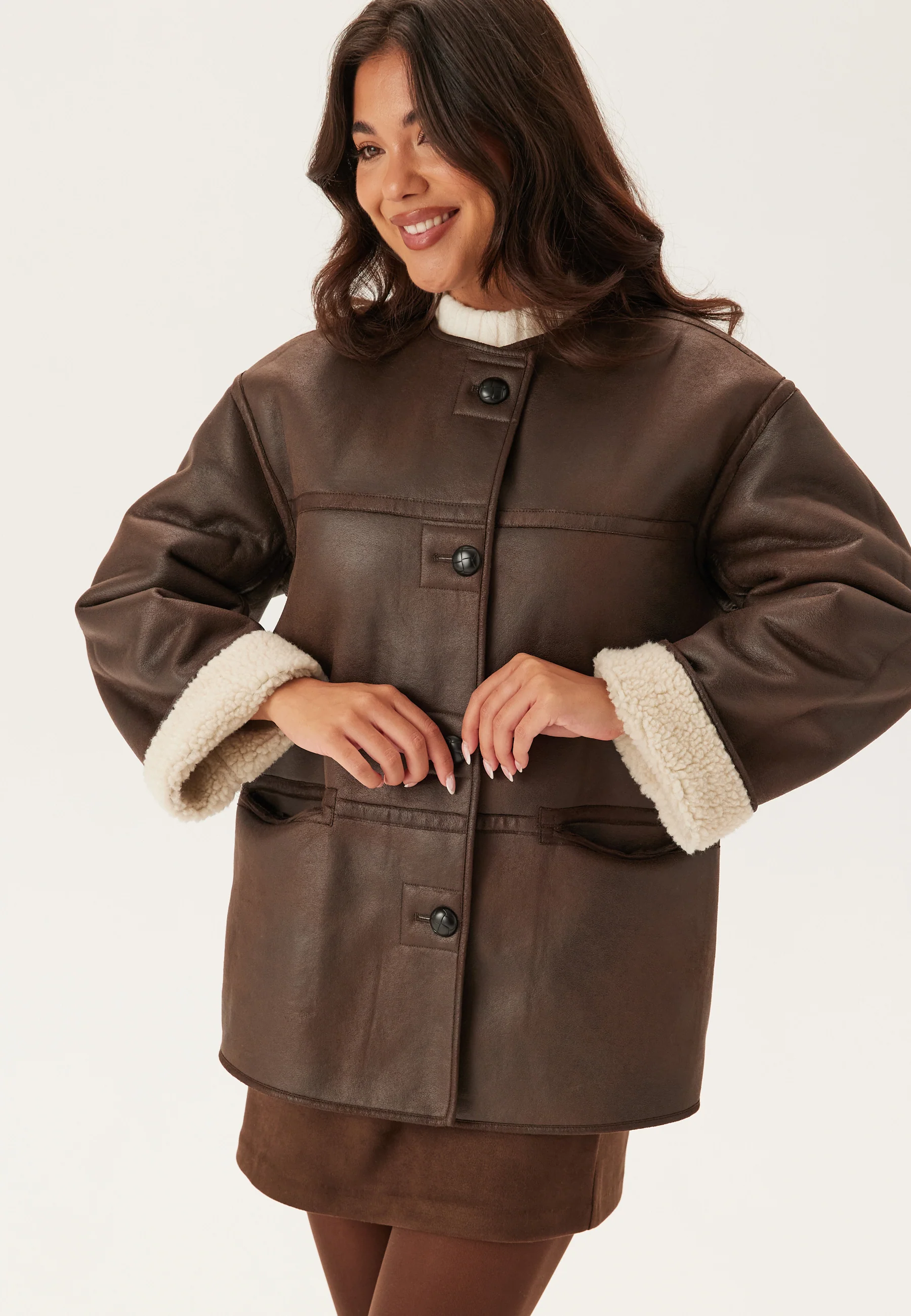 Pcjulie Reversible Teddy Coat - Image 7