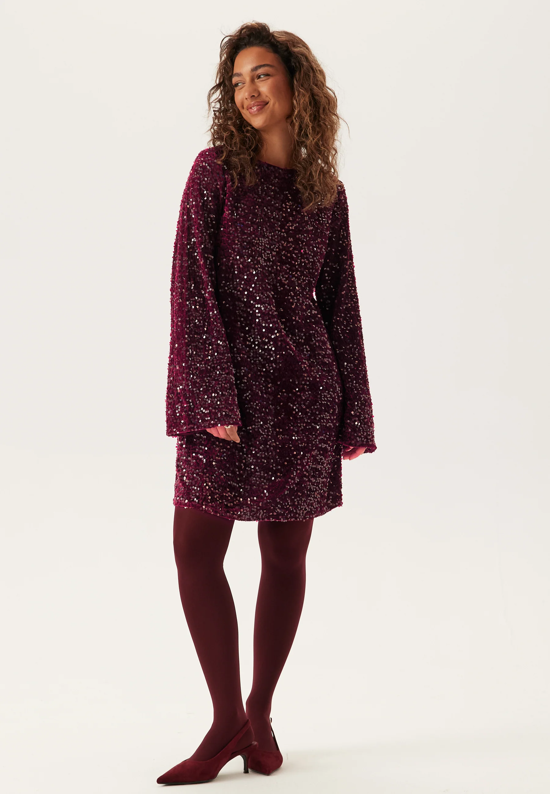 Pckam Ls Deep Back Bow Dress - Image 3