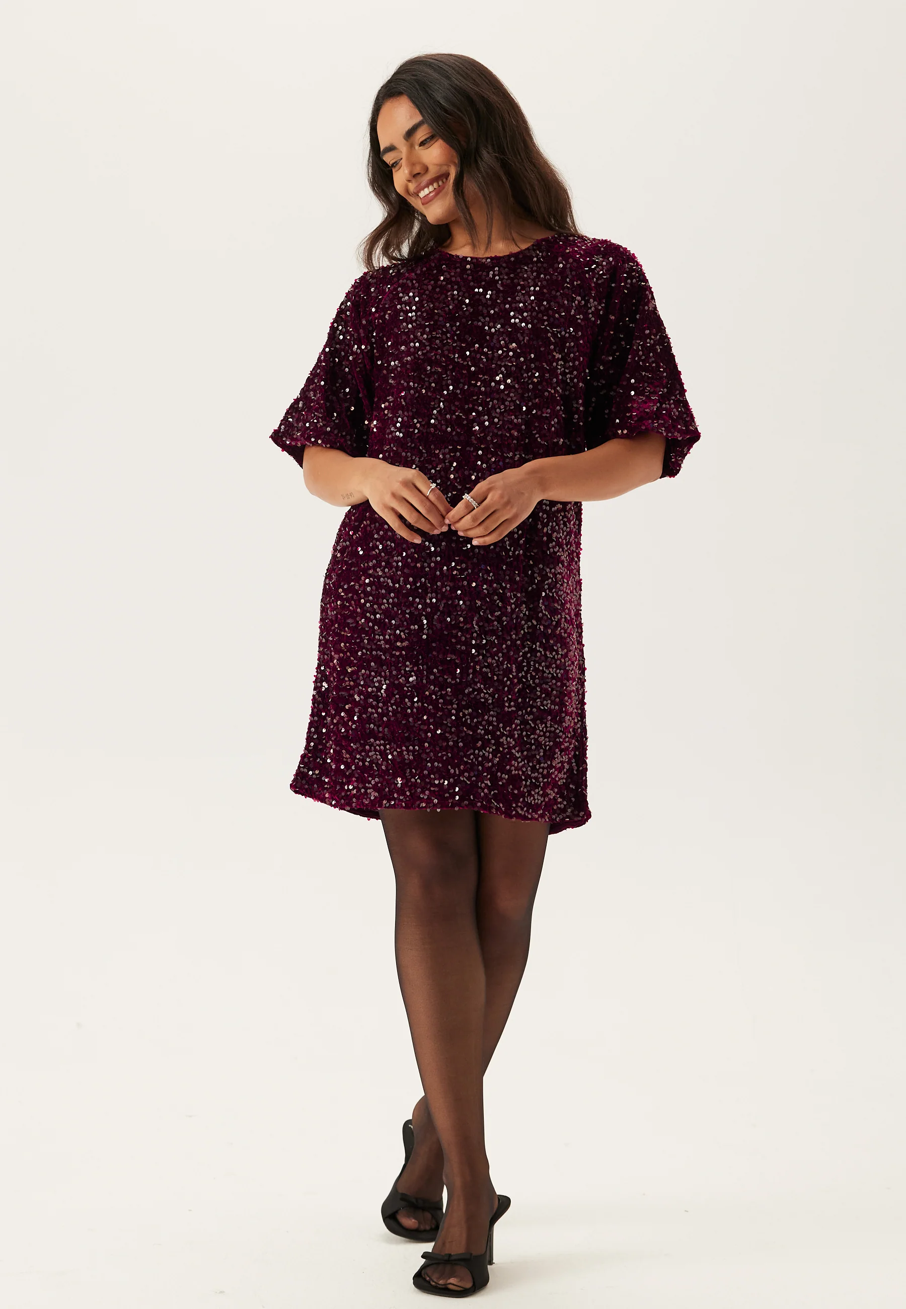 Pckam Ss Puff Sleeves Dress - Image 3