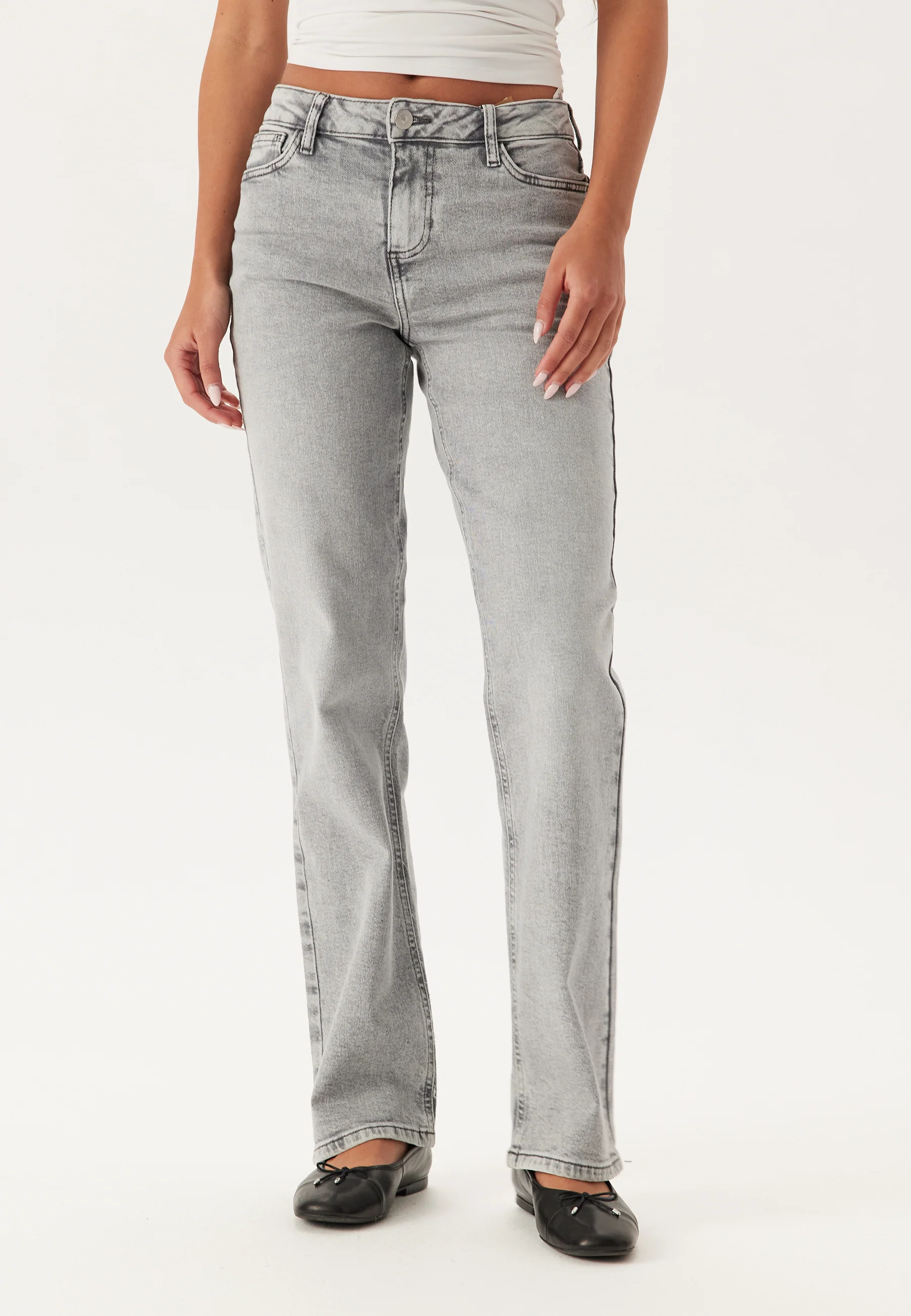 Pckelly Mw Straight Jeans Lg
