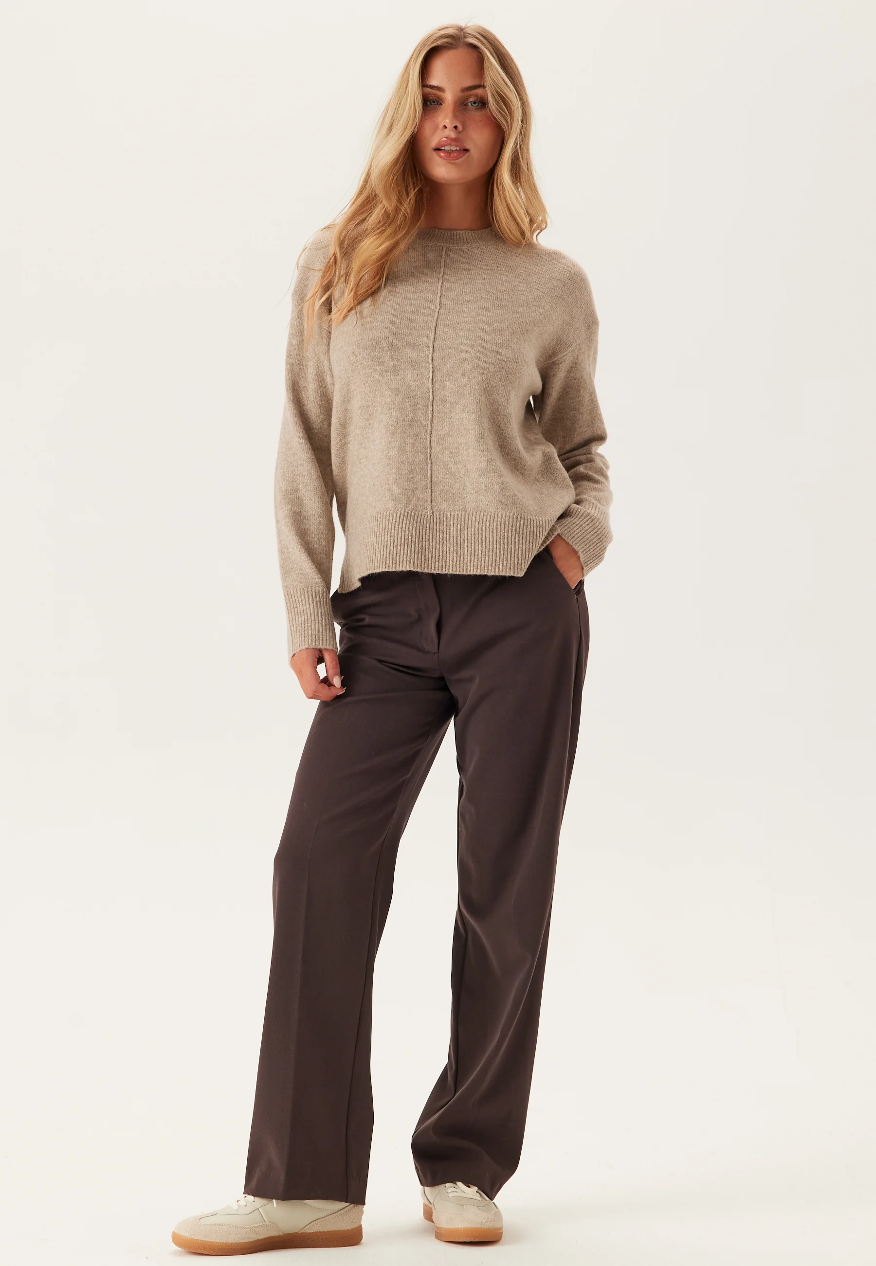Pcmalou Ls O-neck Cutline Knit - Image 3
