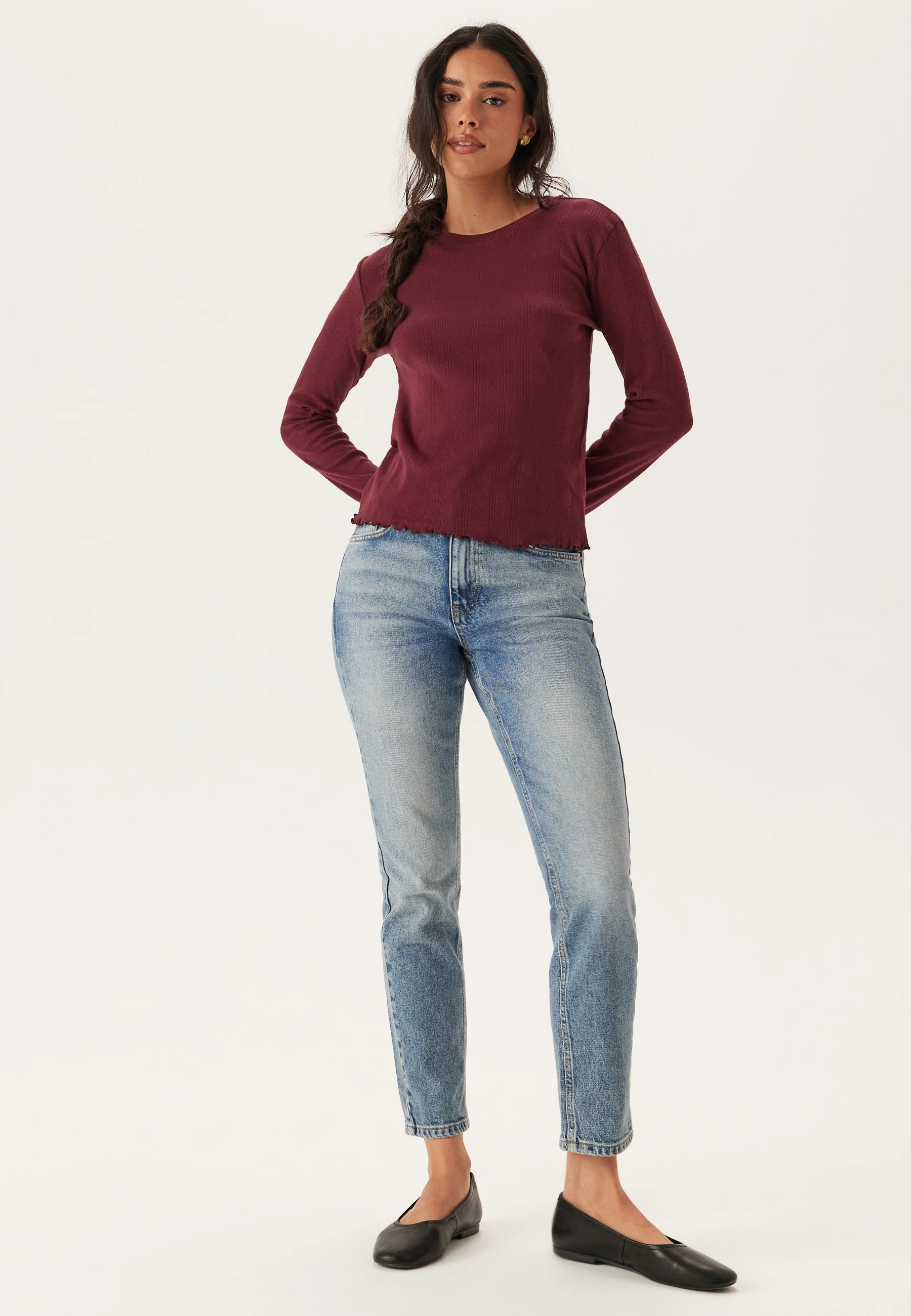 Pcmarie Ls O-neck Poin Top - Image 3