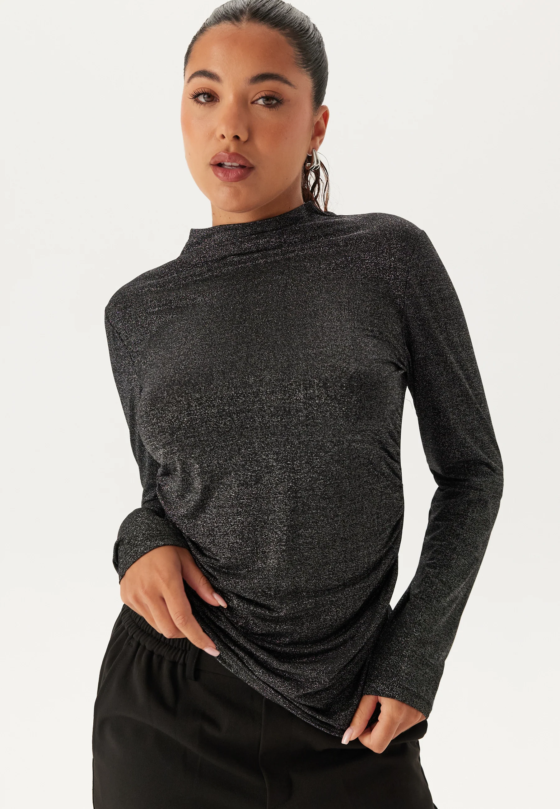 Pcmonica Ls Glitter Ruching To