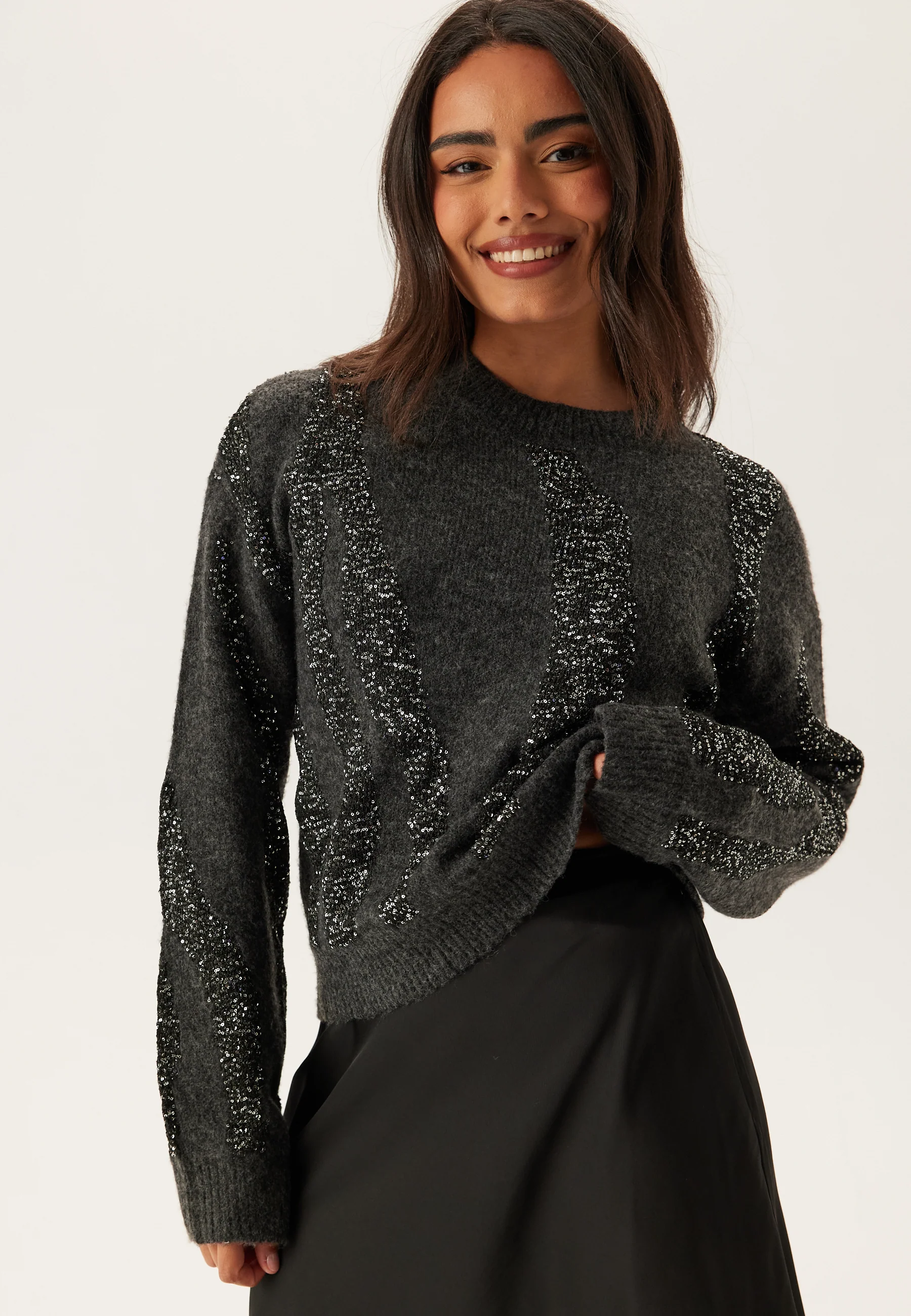 Pcrada Ls O-neck Sequin Knit - Image 2