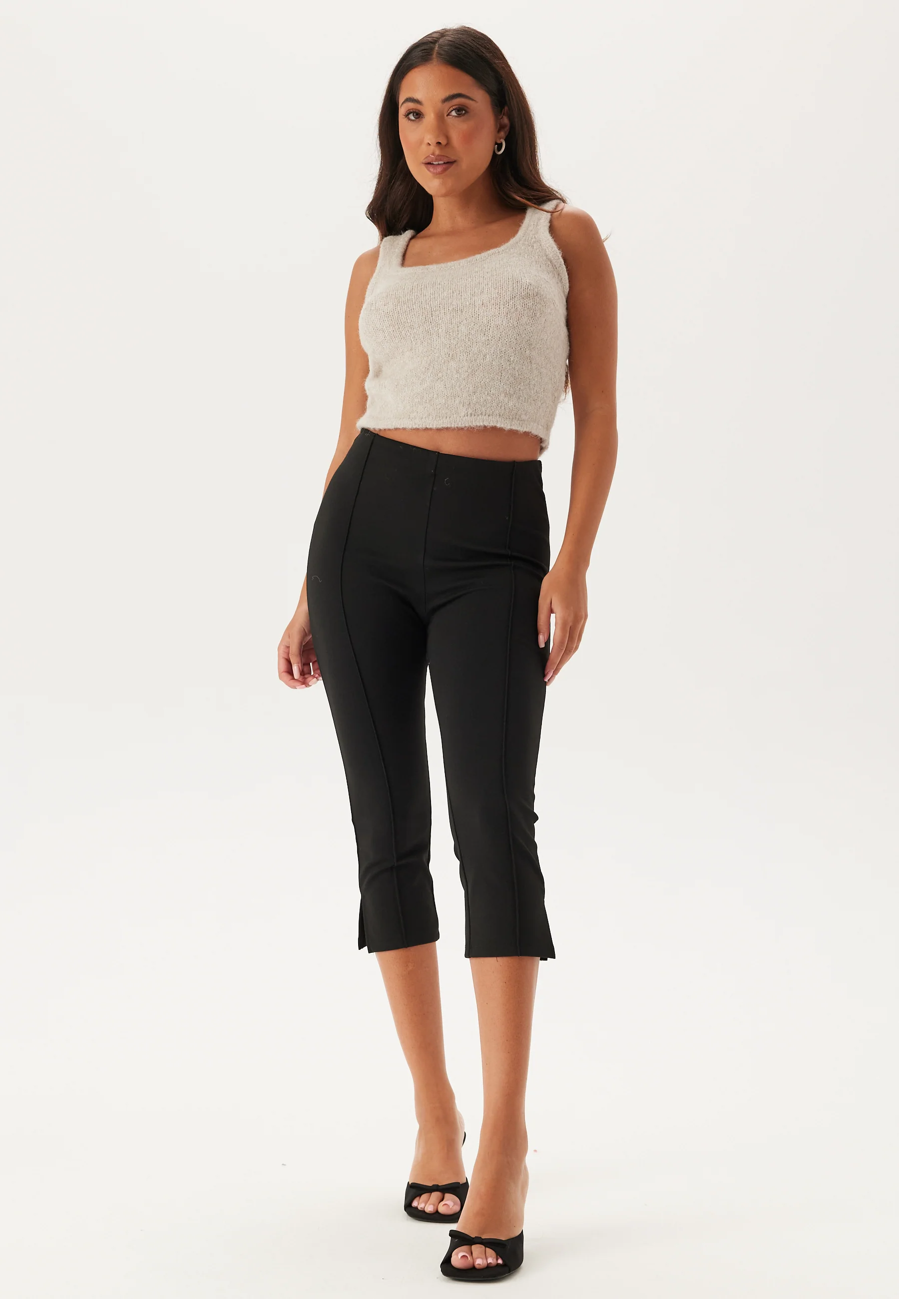 Pcruno Sl O-neck Crop Knit Top - Image 3
