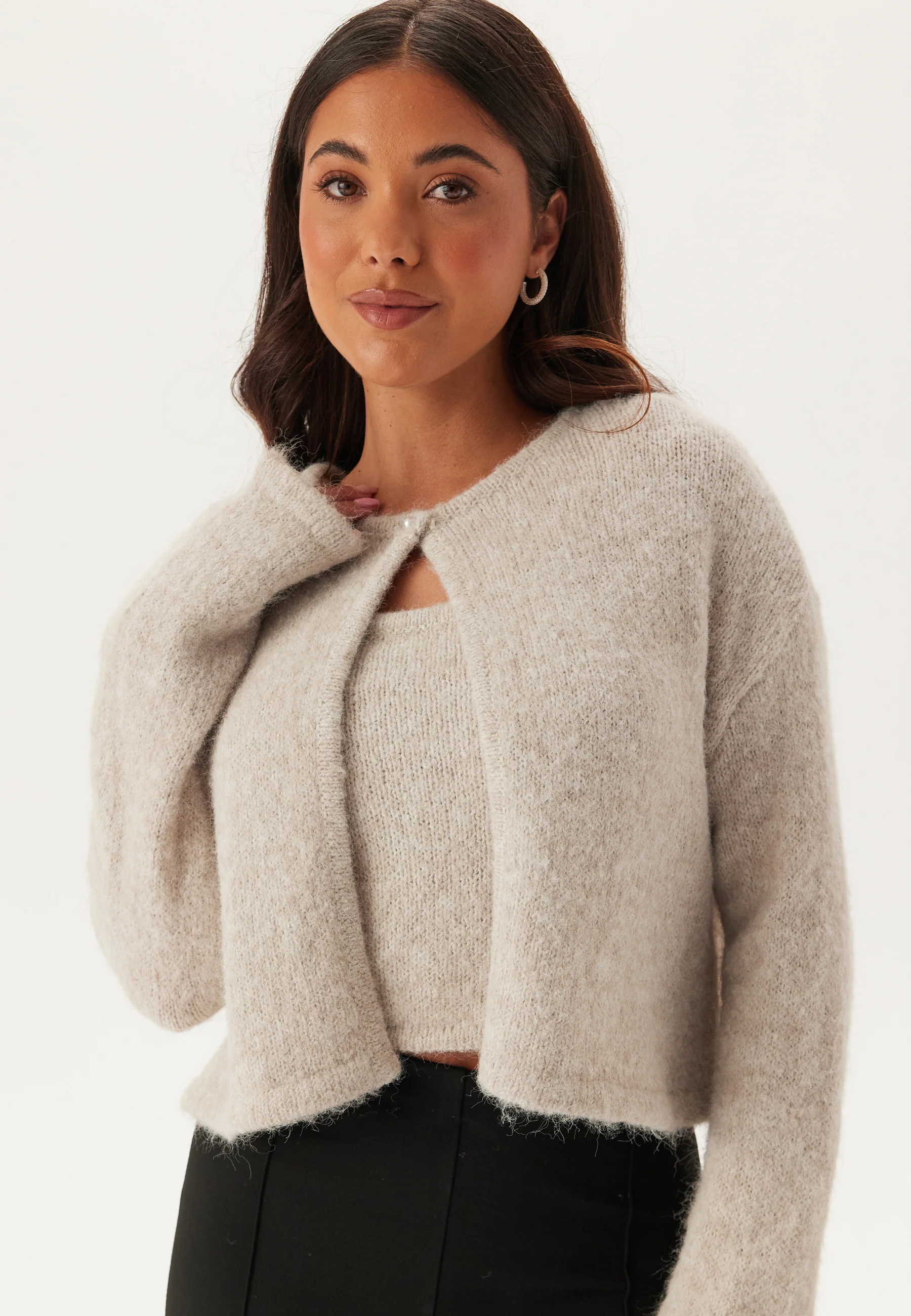 Pcruno Sl O-neck Crop Knit Top - Image 4