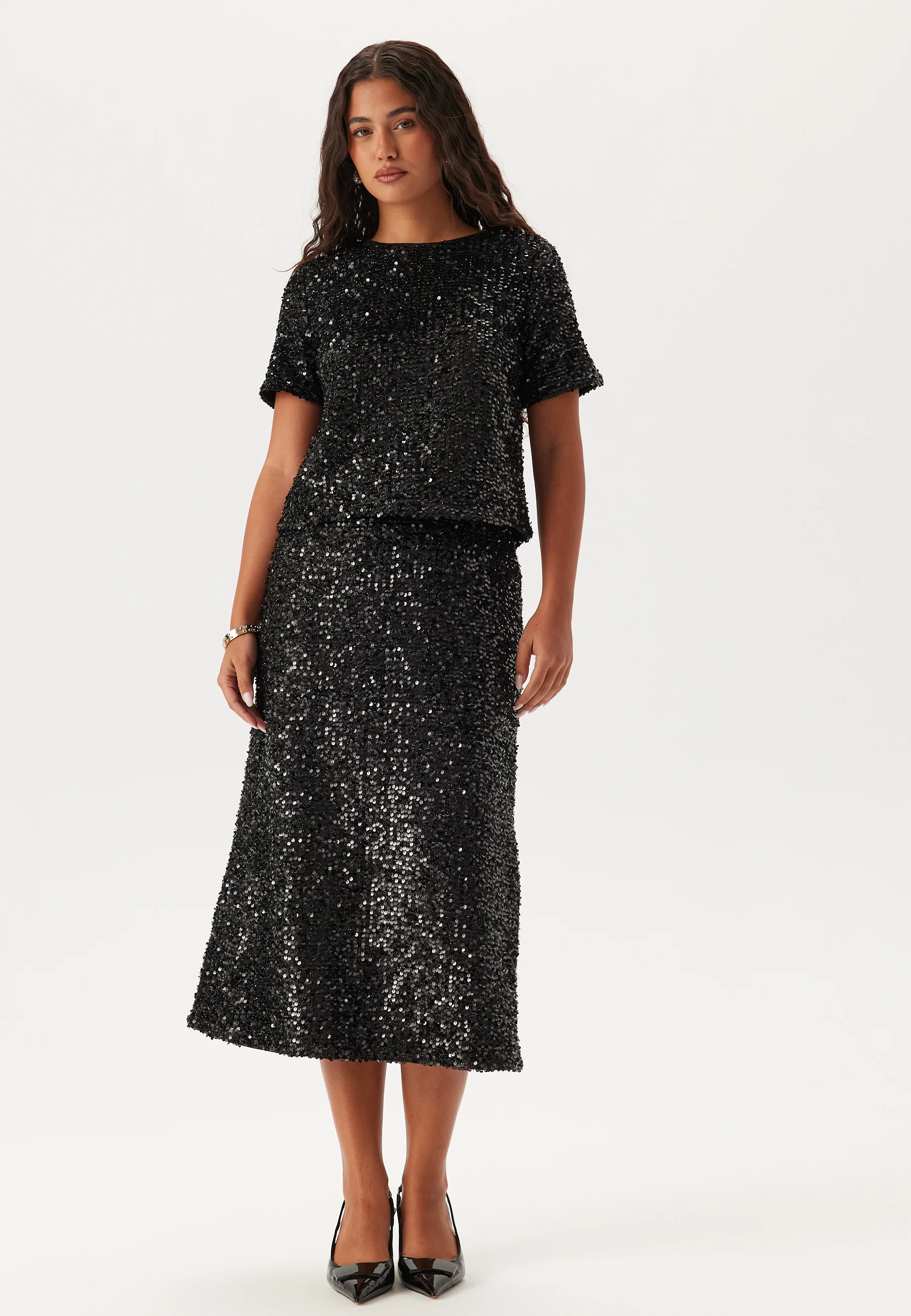Pcserena Sequin Hw Midi Skirt - Image 5
