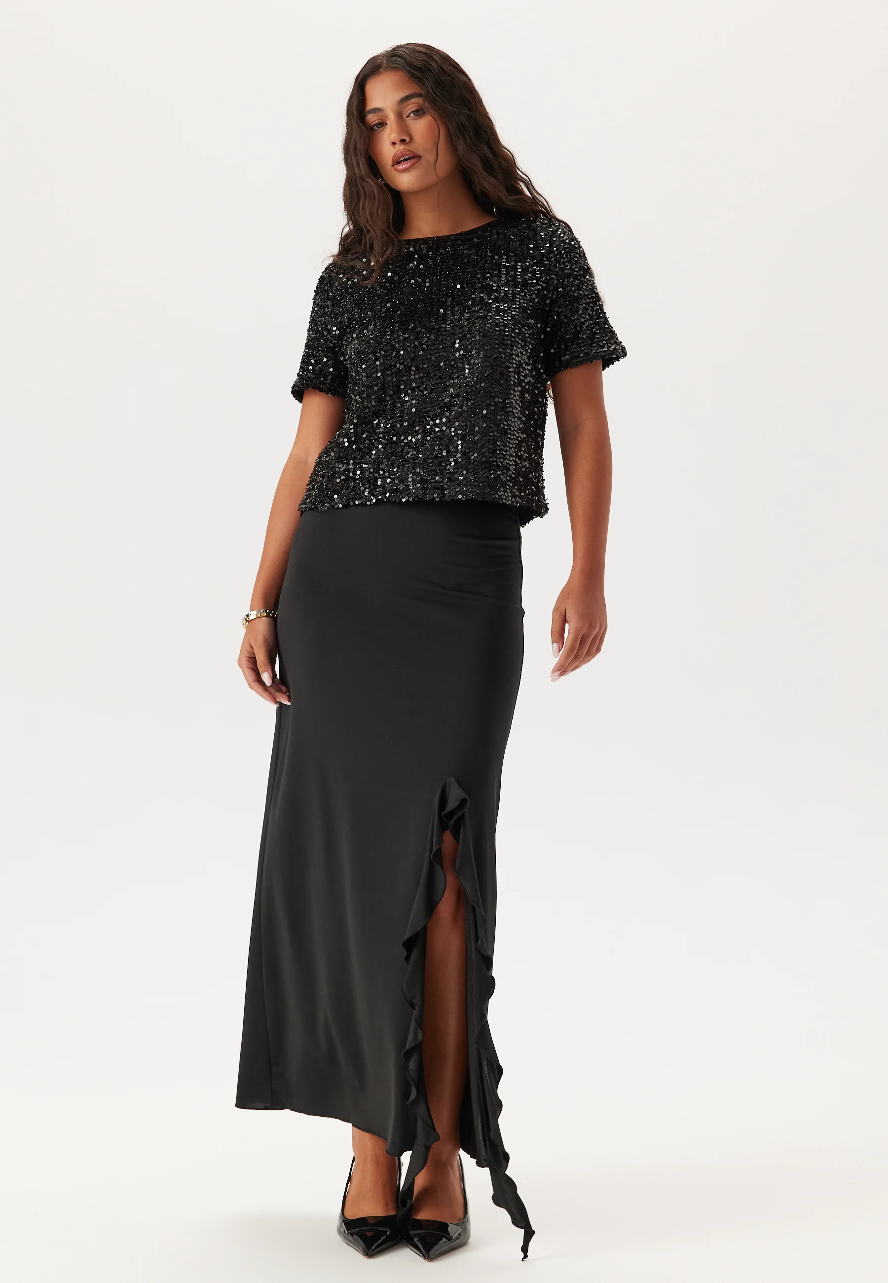 Pcserena Sequin Ss O-neck Top - Image 3