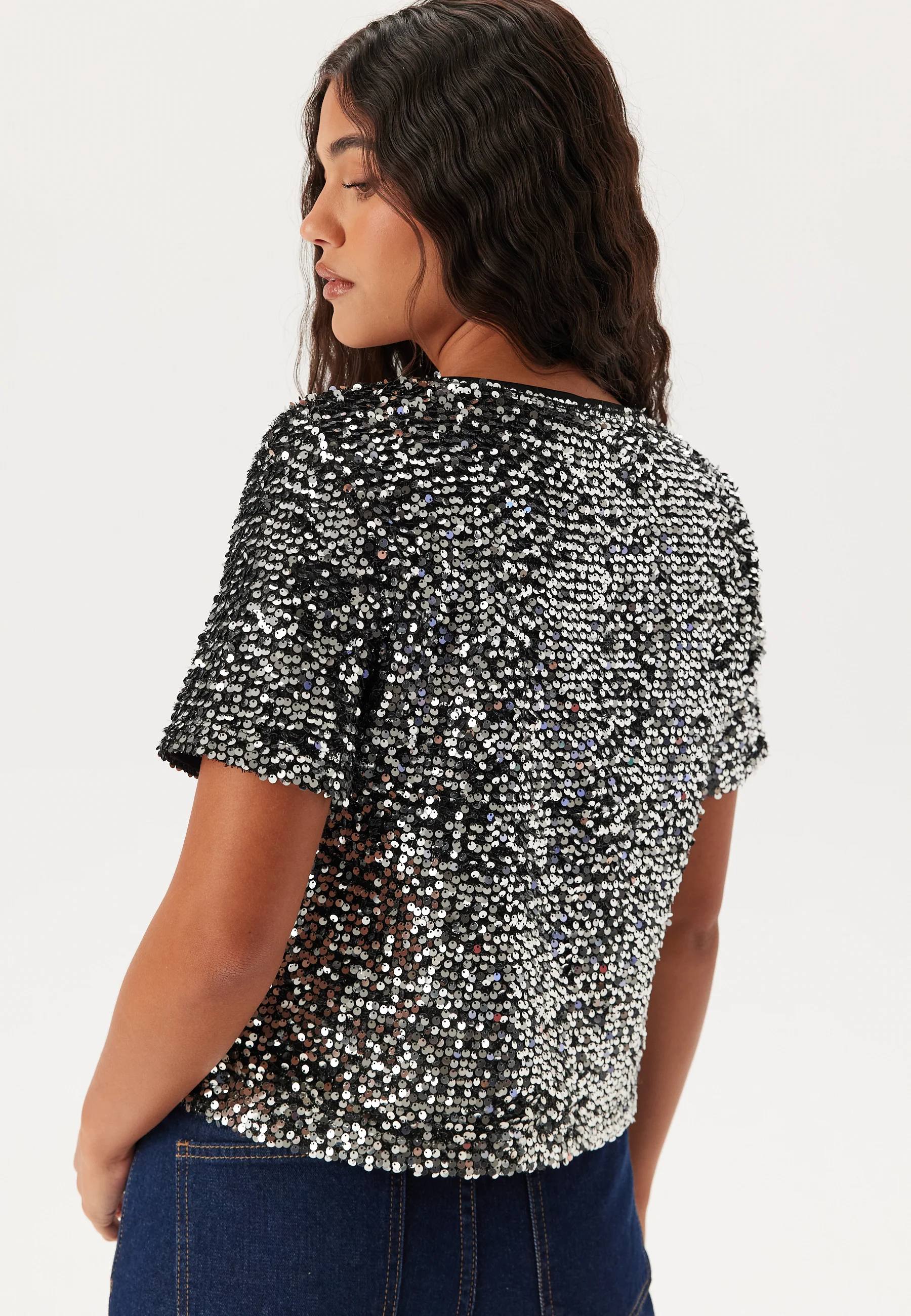 Pcserena Sequin Ss O-neck Top - Image 2