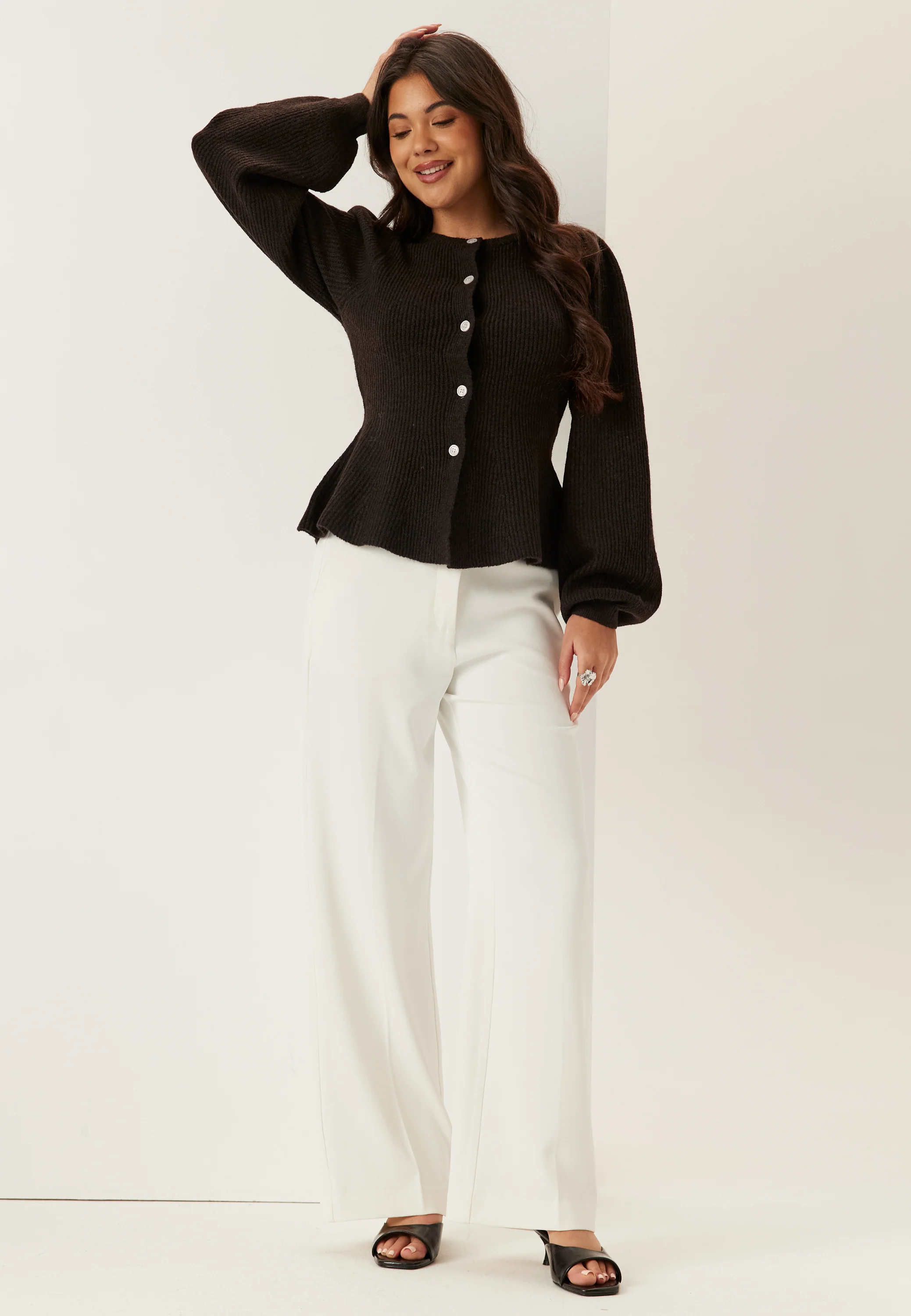 Pcsilly Ls Puff Knit Cardigan - Image 3