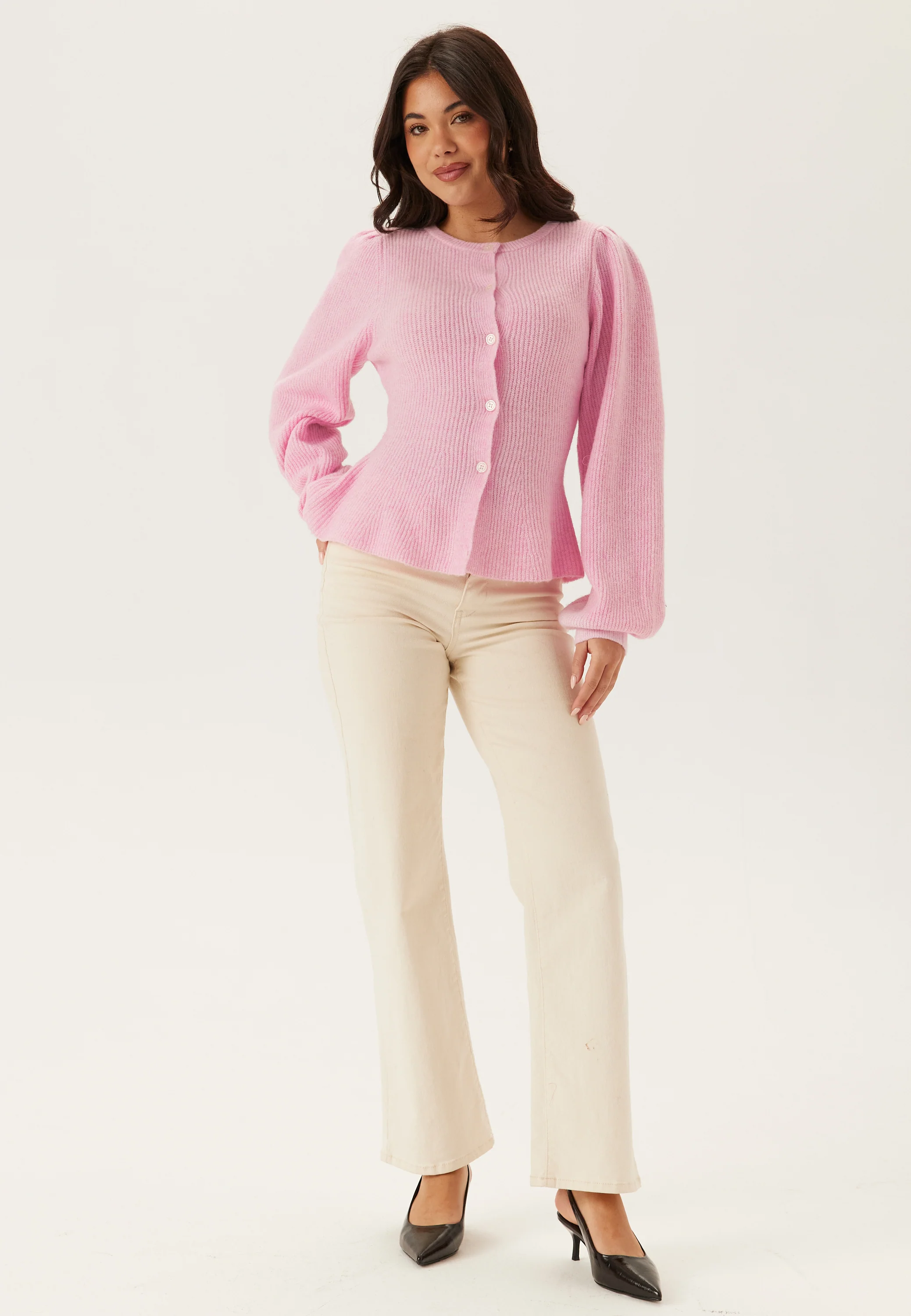 Pcsilly Ls Puff Knit Cardigan - Image 4