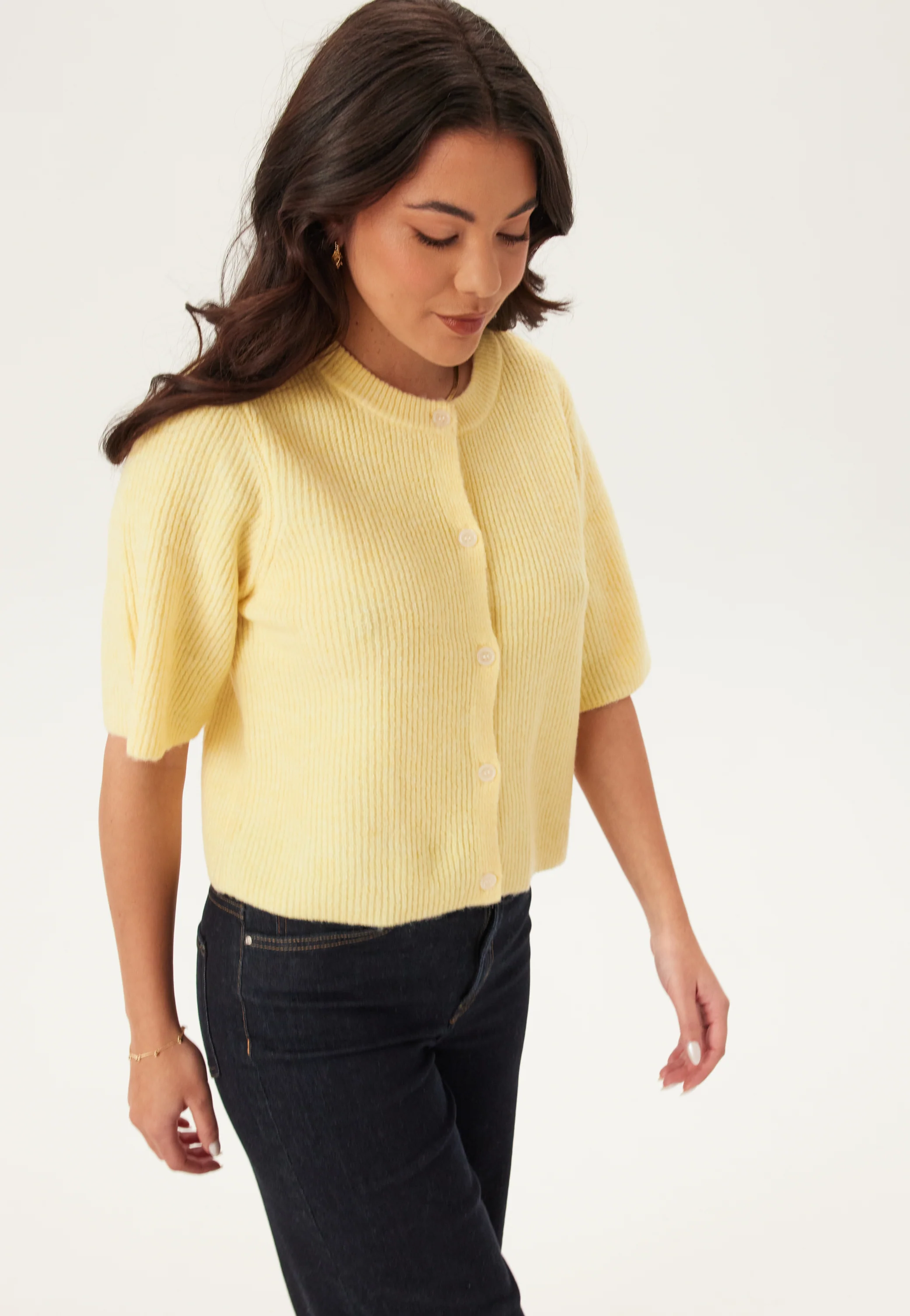 Pcsilly Ss O-neck Knit Cardiga