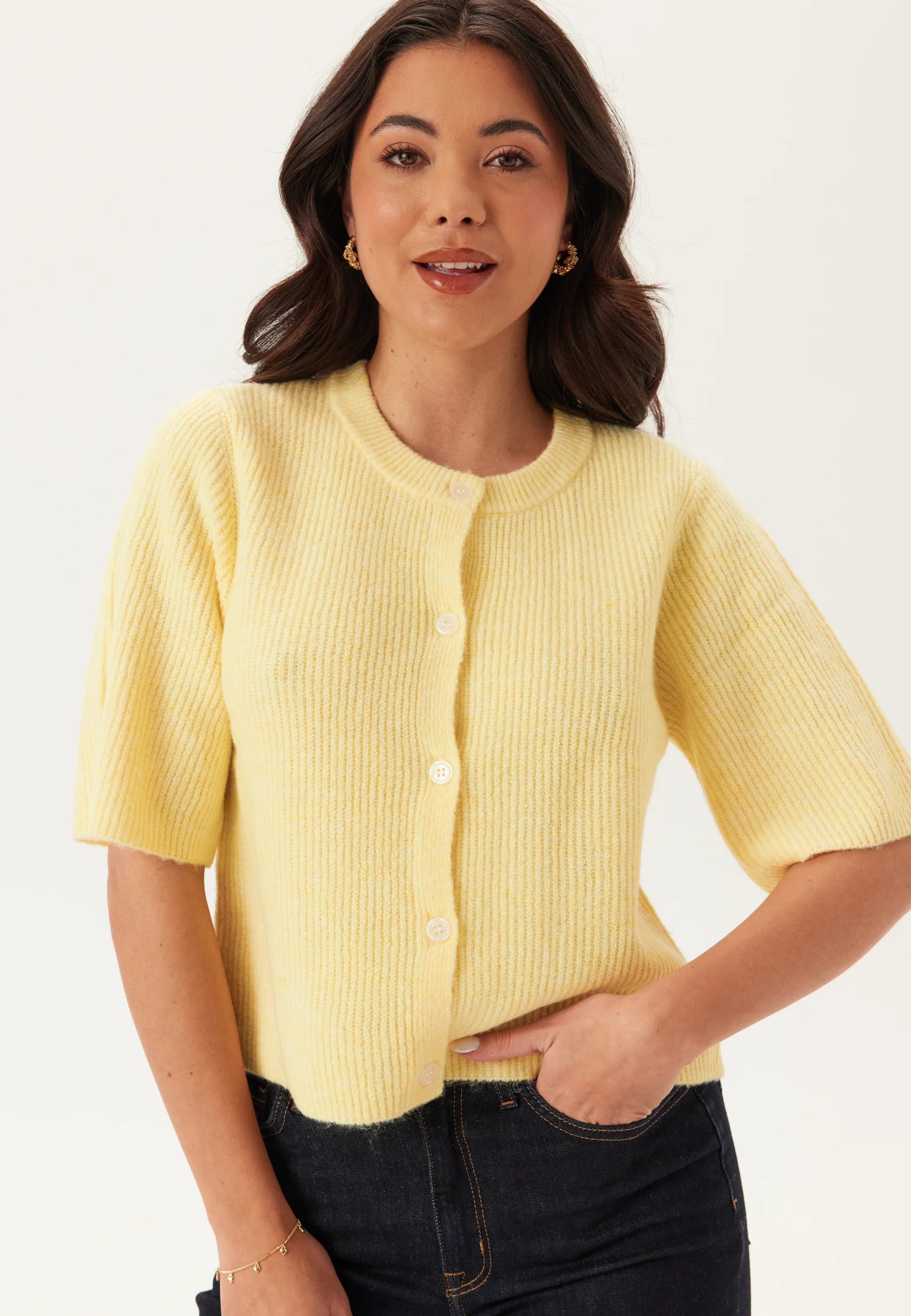Pcsilly Ss O-neck Knit Cardiga - Image 4