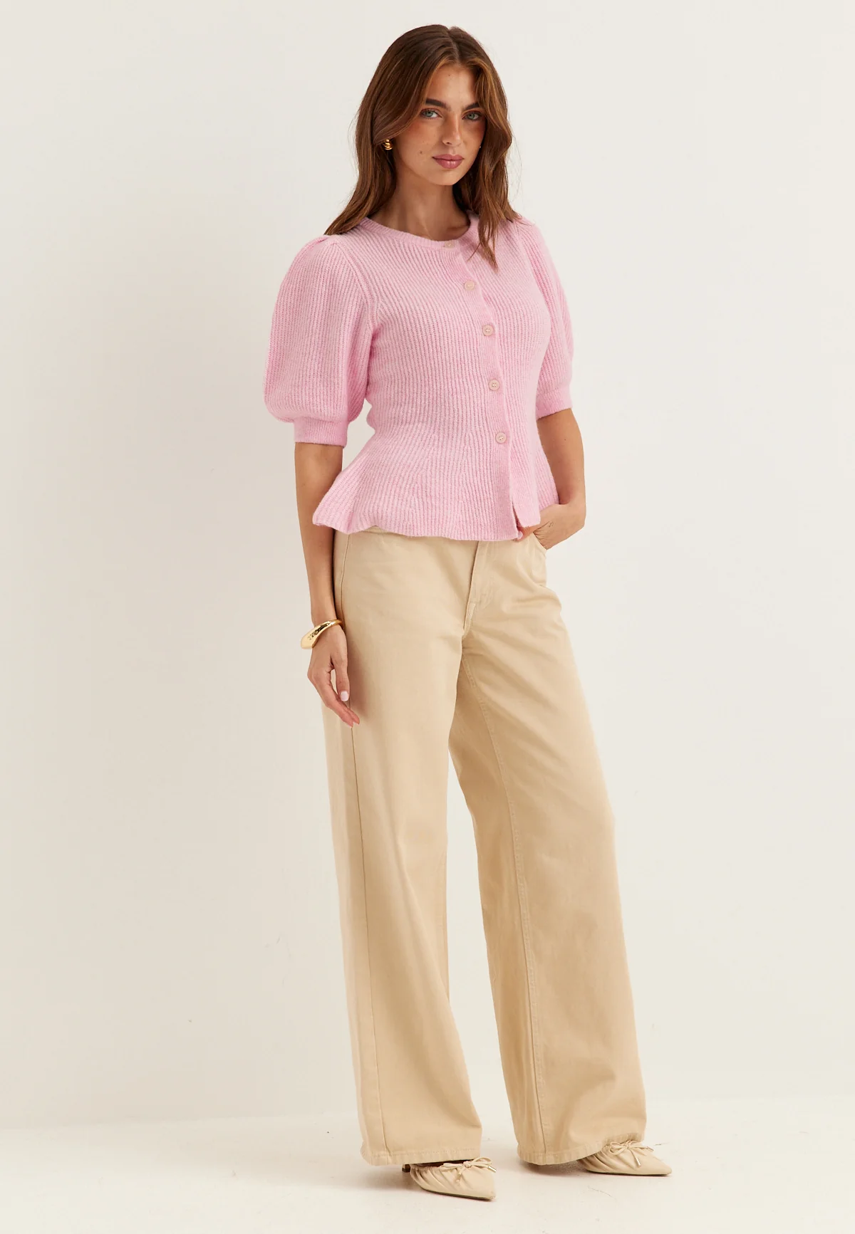 Pcsilly Ss Puff Knit Cardigan - Image 3