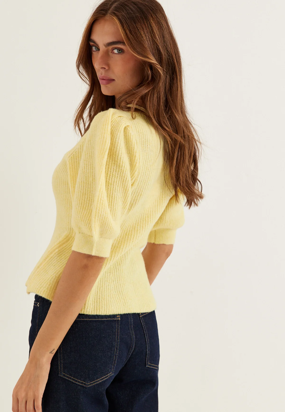 Pcsilly Ss Puff Knit Cardigan - Image 2