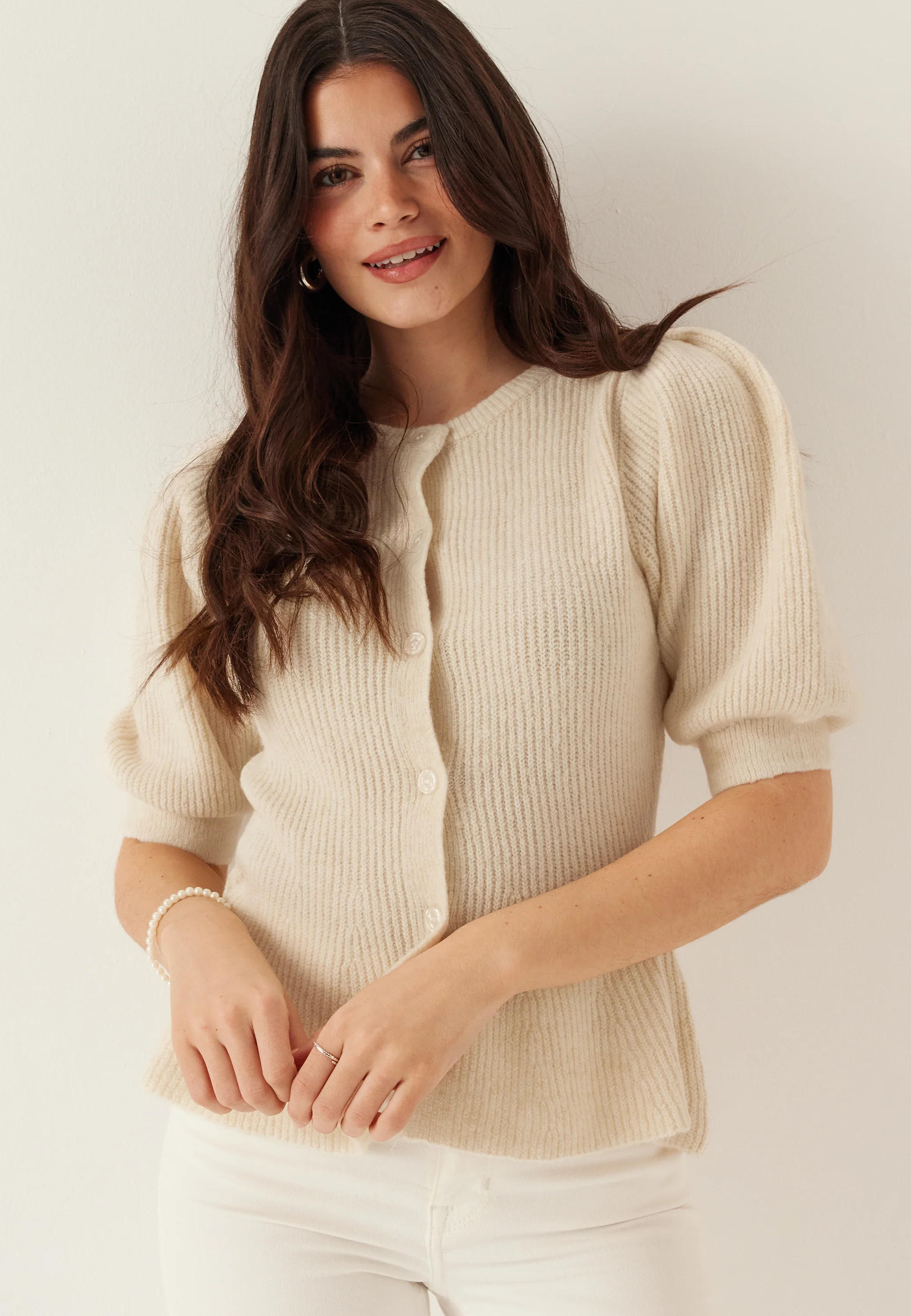 Pcsilly Ss Puff Knit Cardigan - Image 4