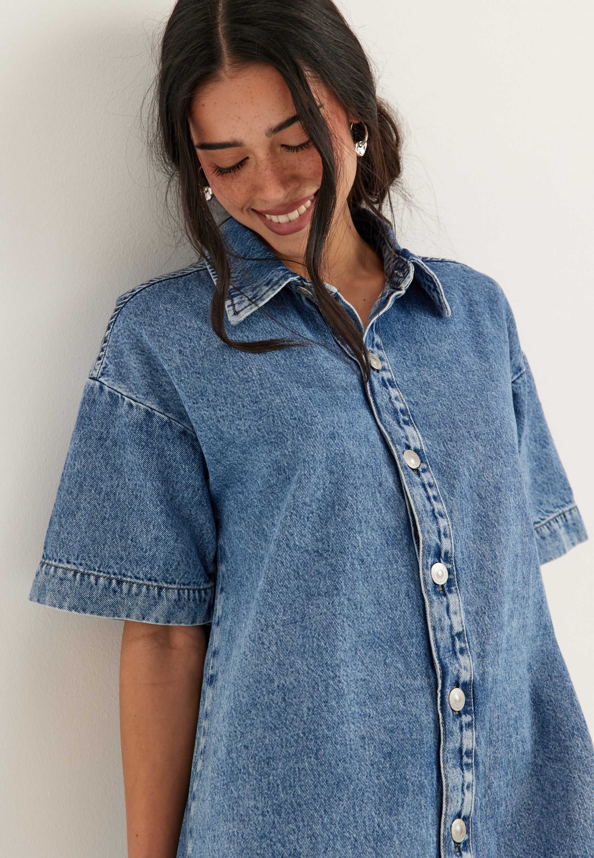 Pcsky Ss A-shape Denim Dress NOOS - Image 2