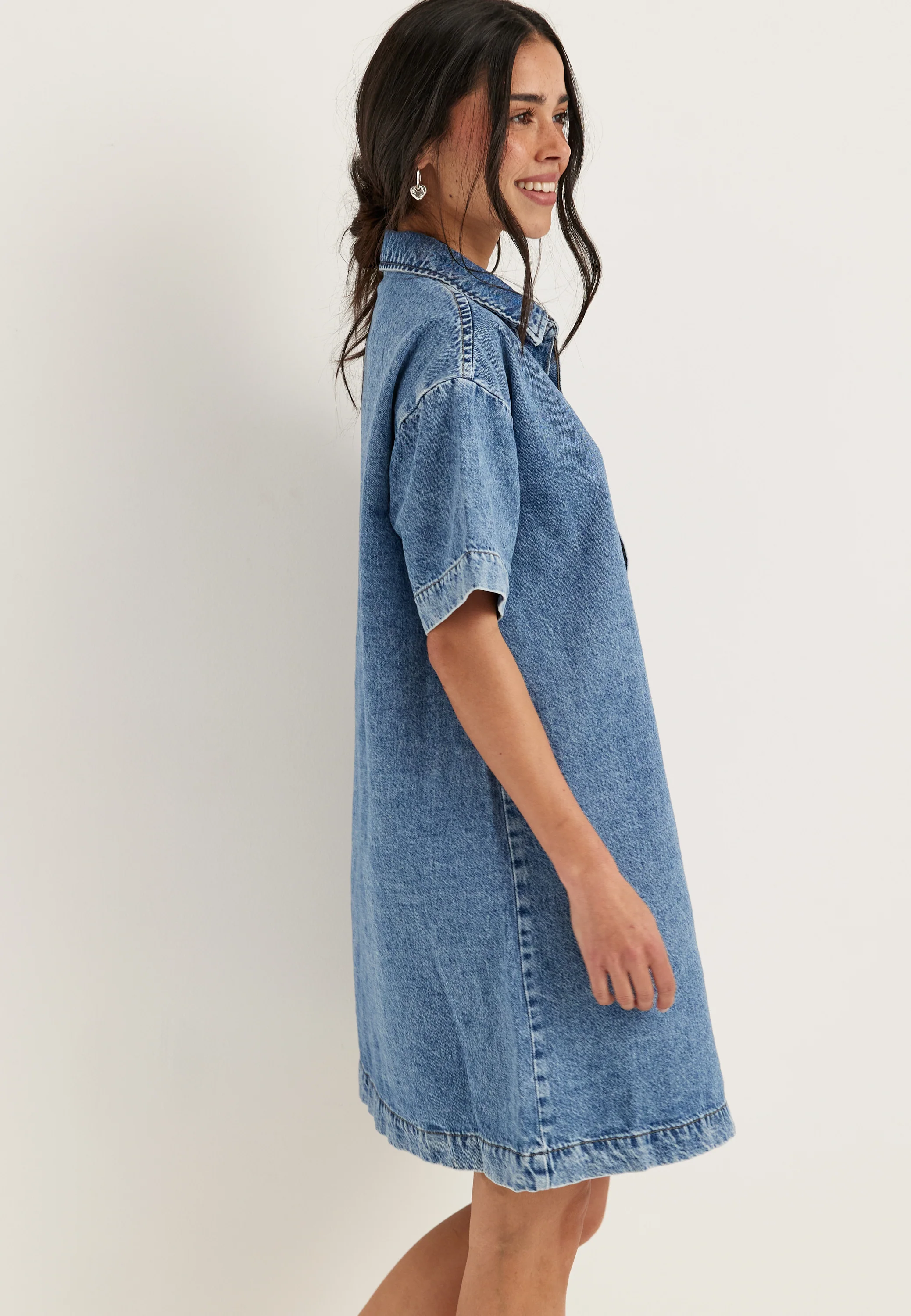 Pcsky Ss A-shape Denim Dress NOOS - Image 3