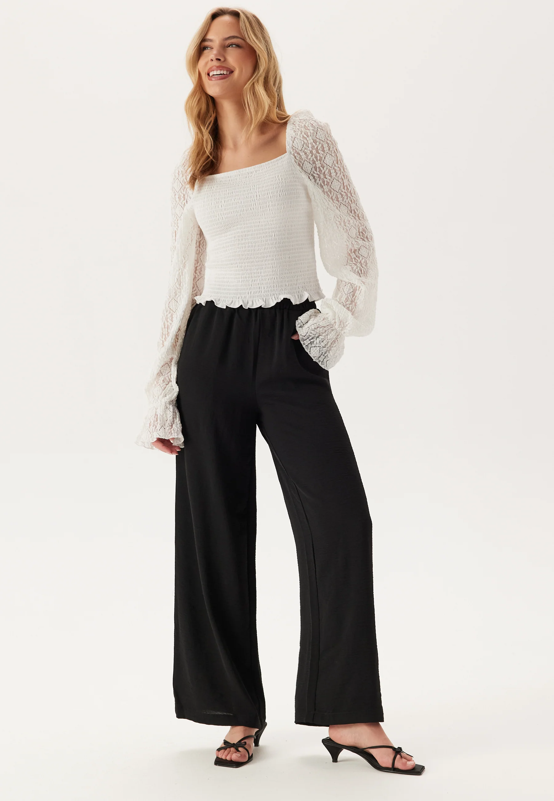 Pctiffany Hw Wide Pants Wvn No - Image 3