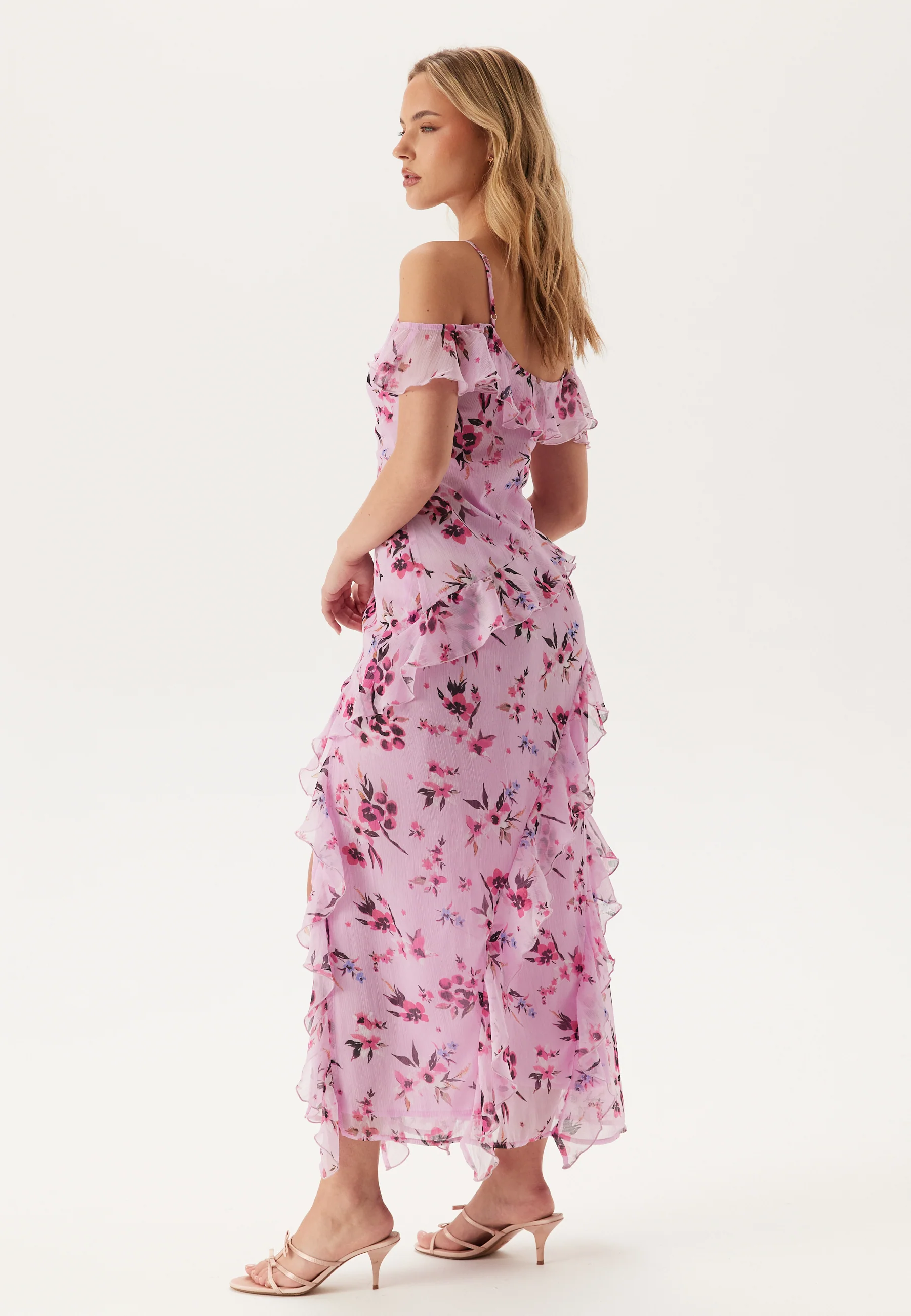 Peaky Shoulder Flounce Maxi Dress - Image 4