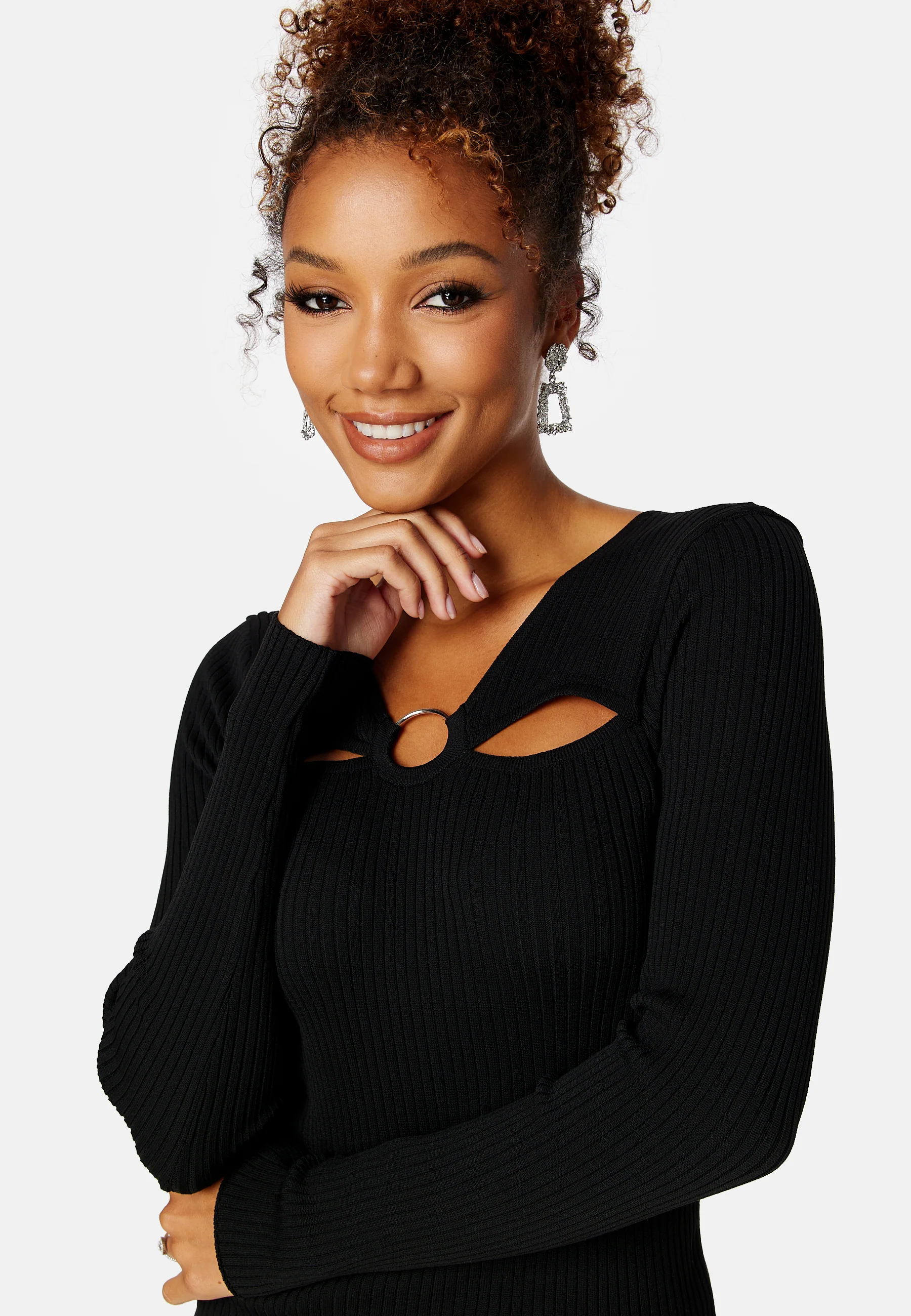 Perla L/S Peek A Boo Dress - Image 3