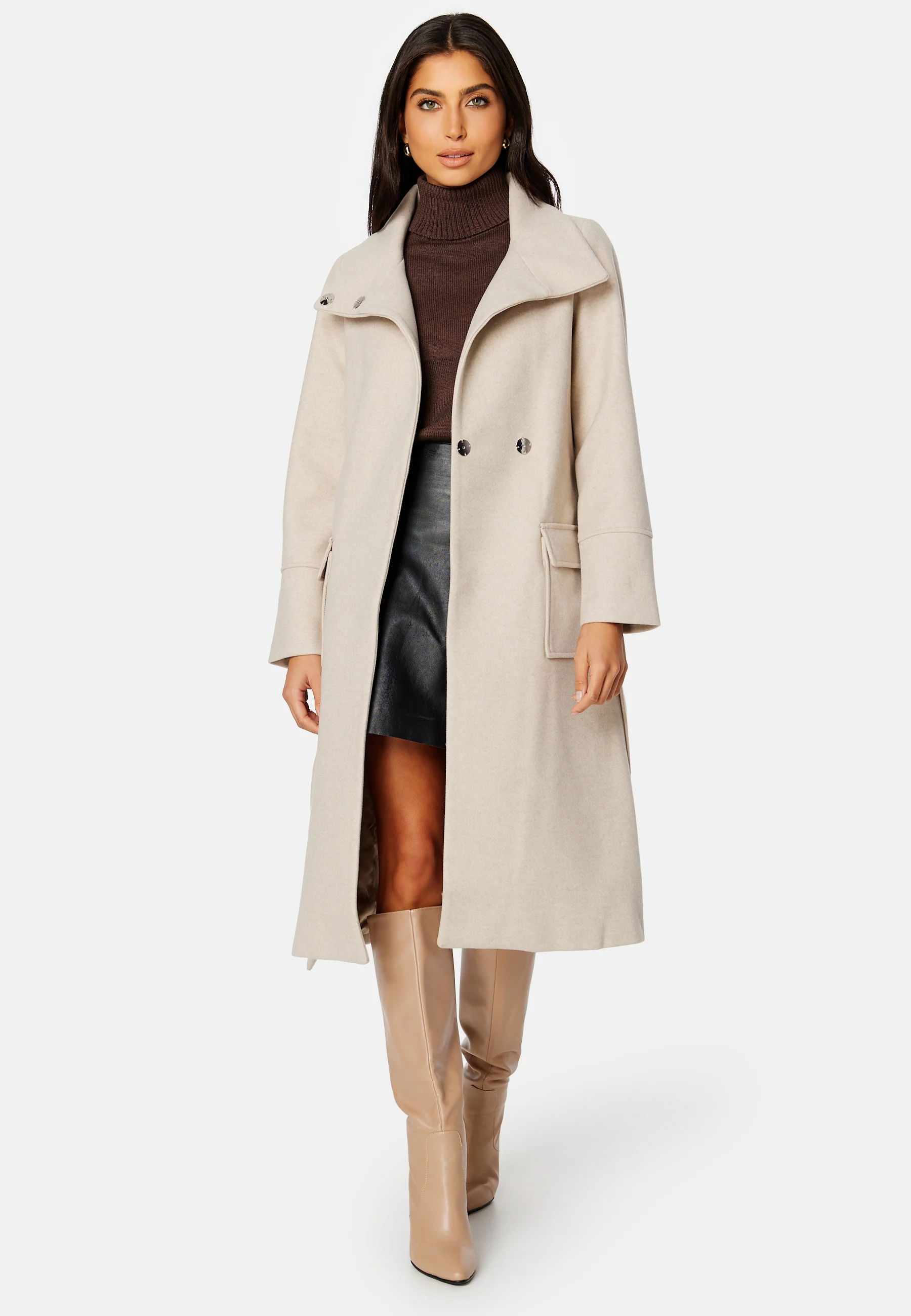 Perry Funnel Neck Wrap Coat - Image 2