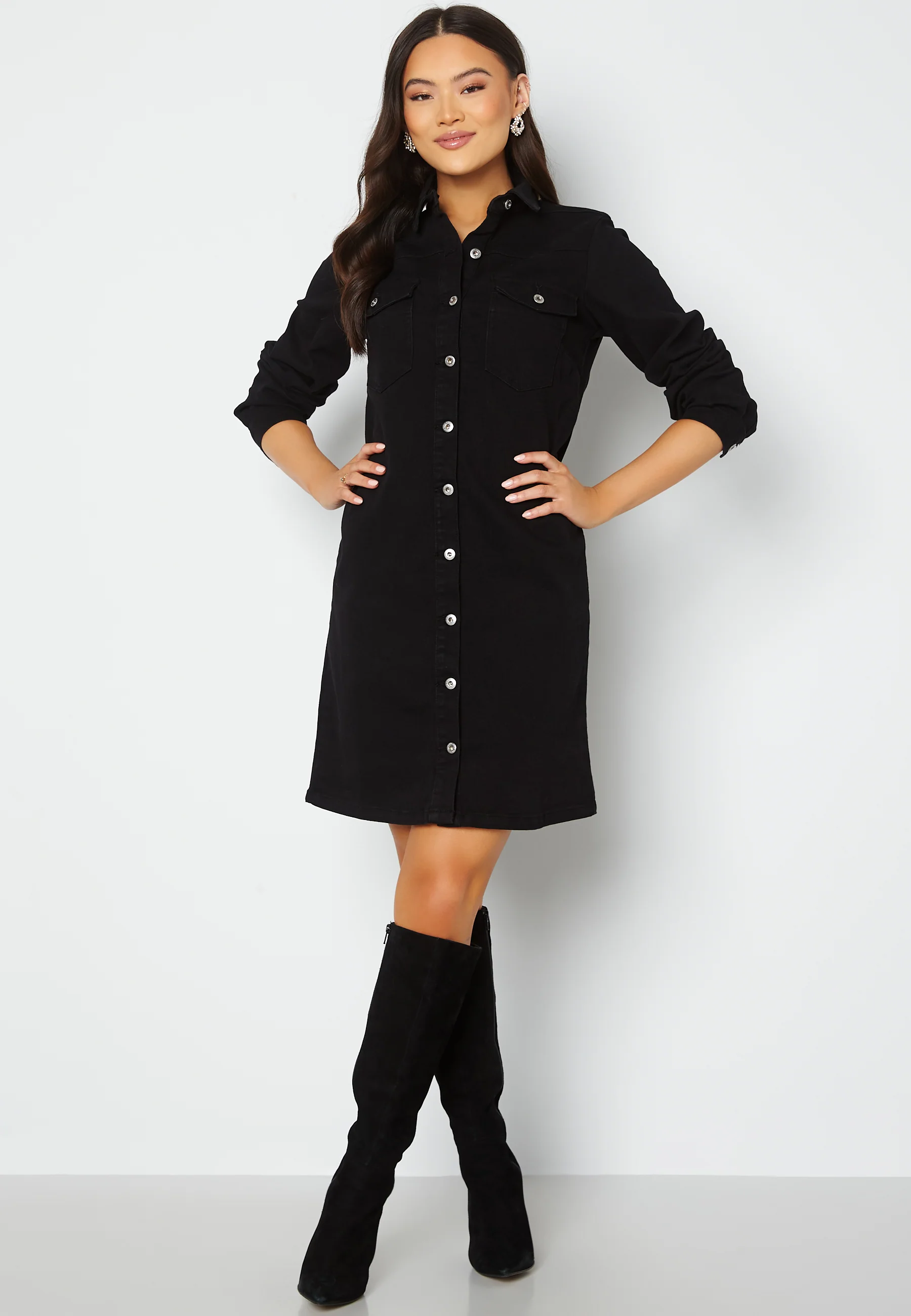 Perry L/S Denim Dress - Image 2
