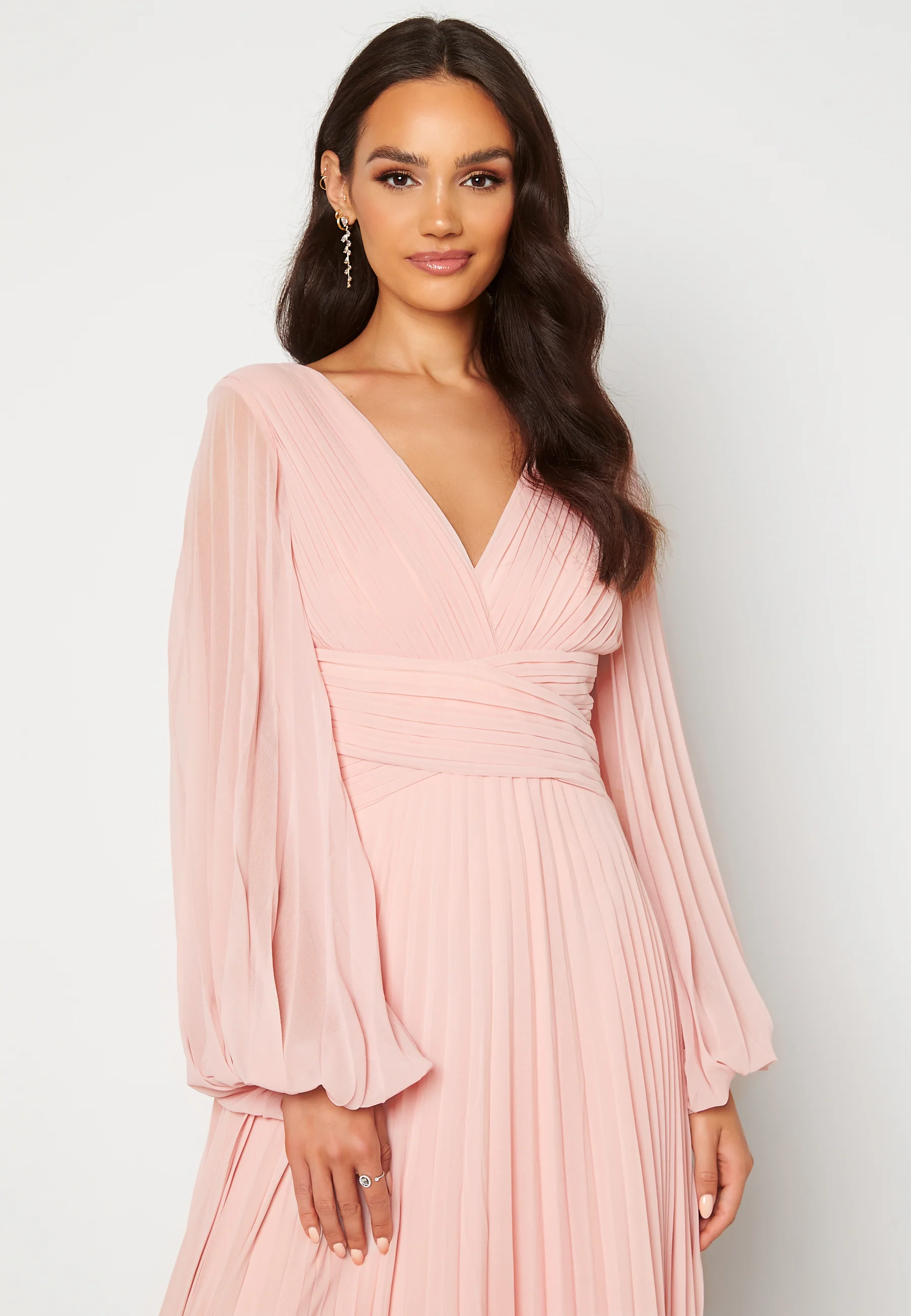 Pleated Balloon Sleeve Maxi Dress - Image 3