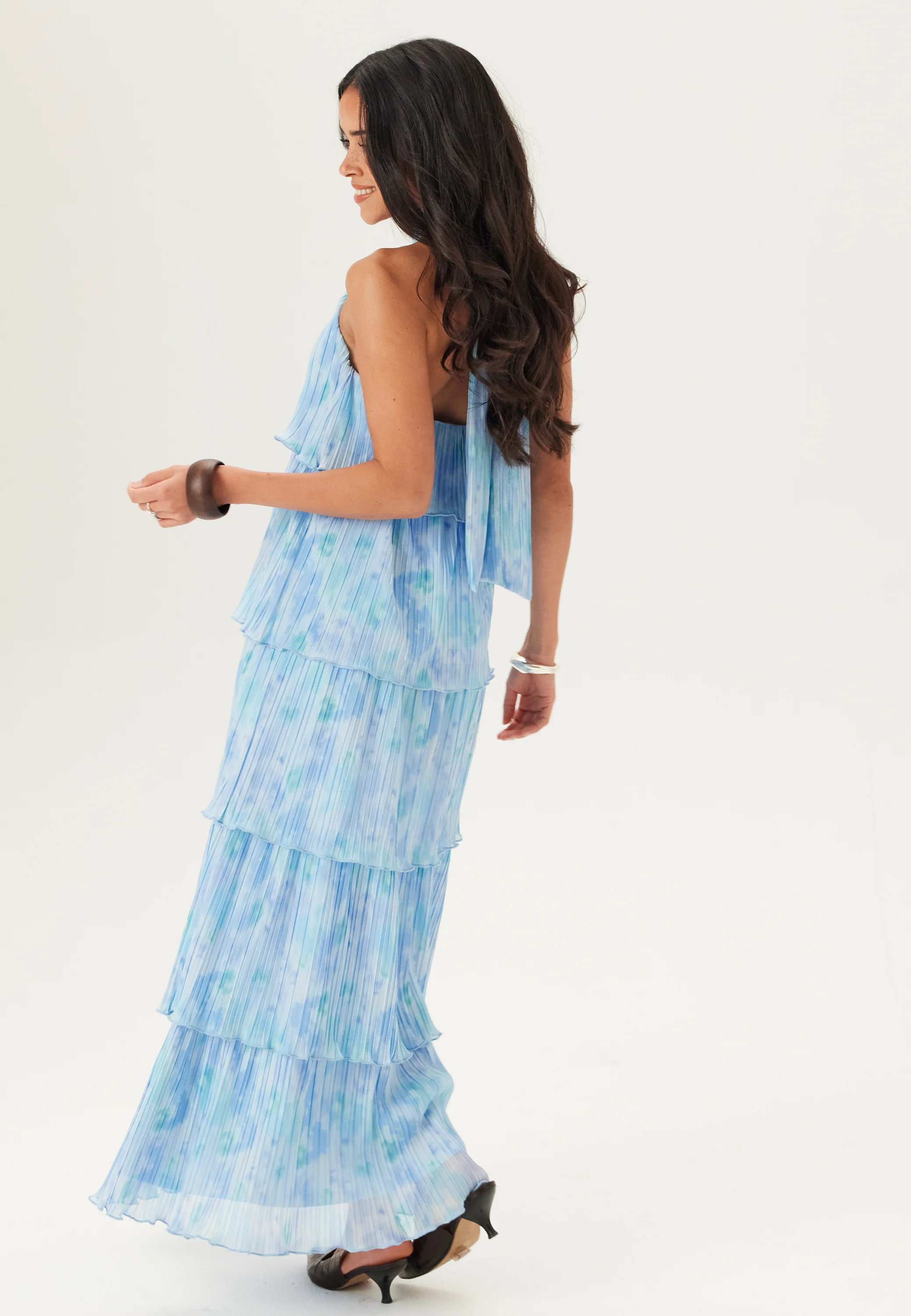 Pleated Flounce Maxi Dress - Image 4
