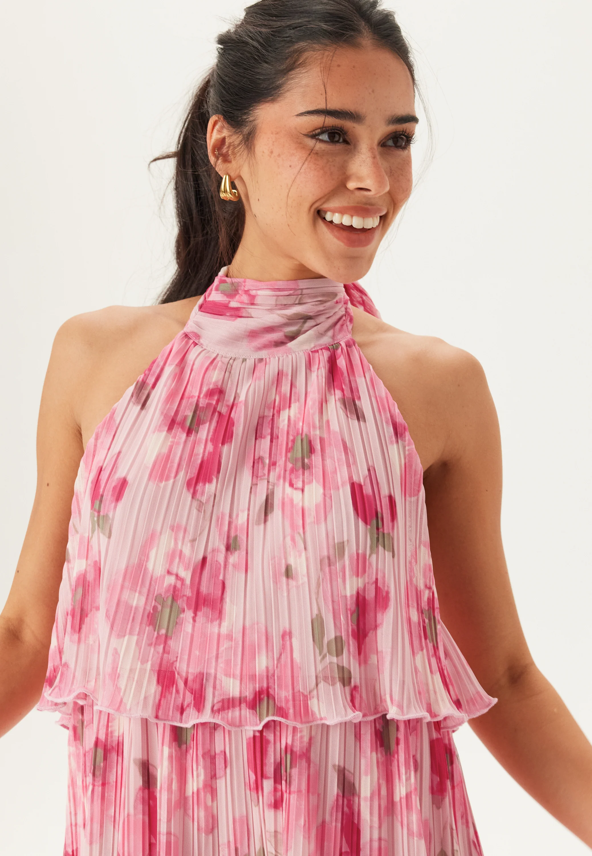 Pleated Flounce Maxi Dress - Image 2