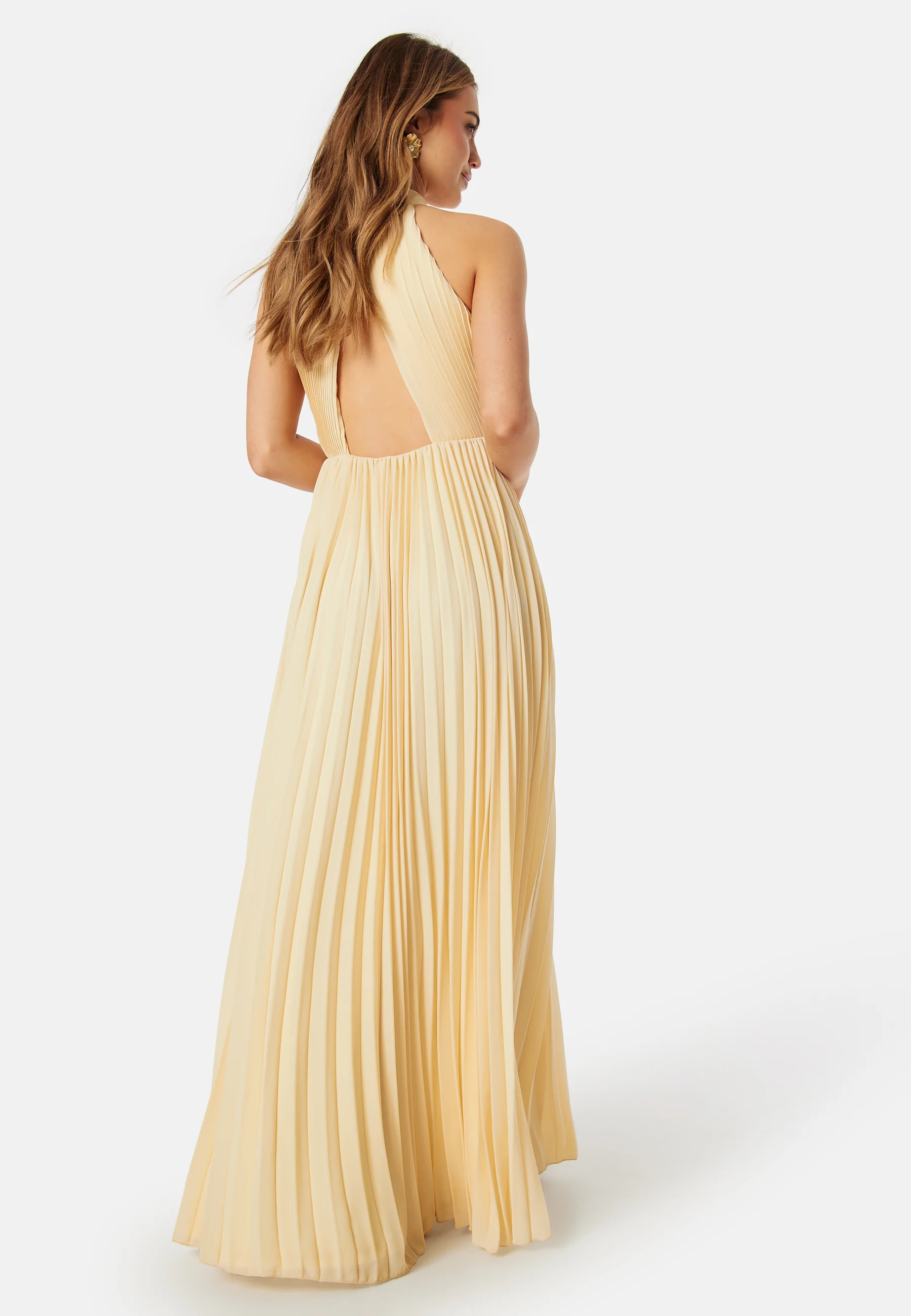 Pleated Halter Neck Gown - Image 3