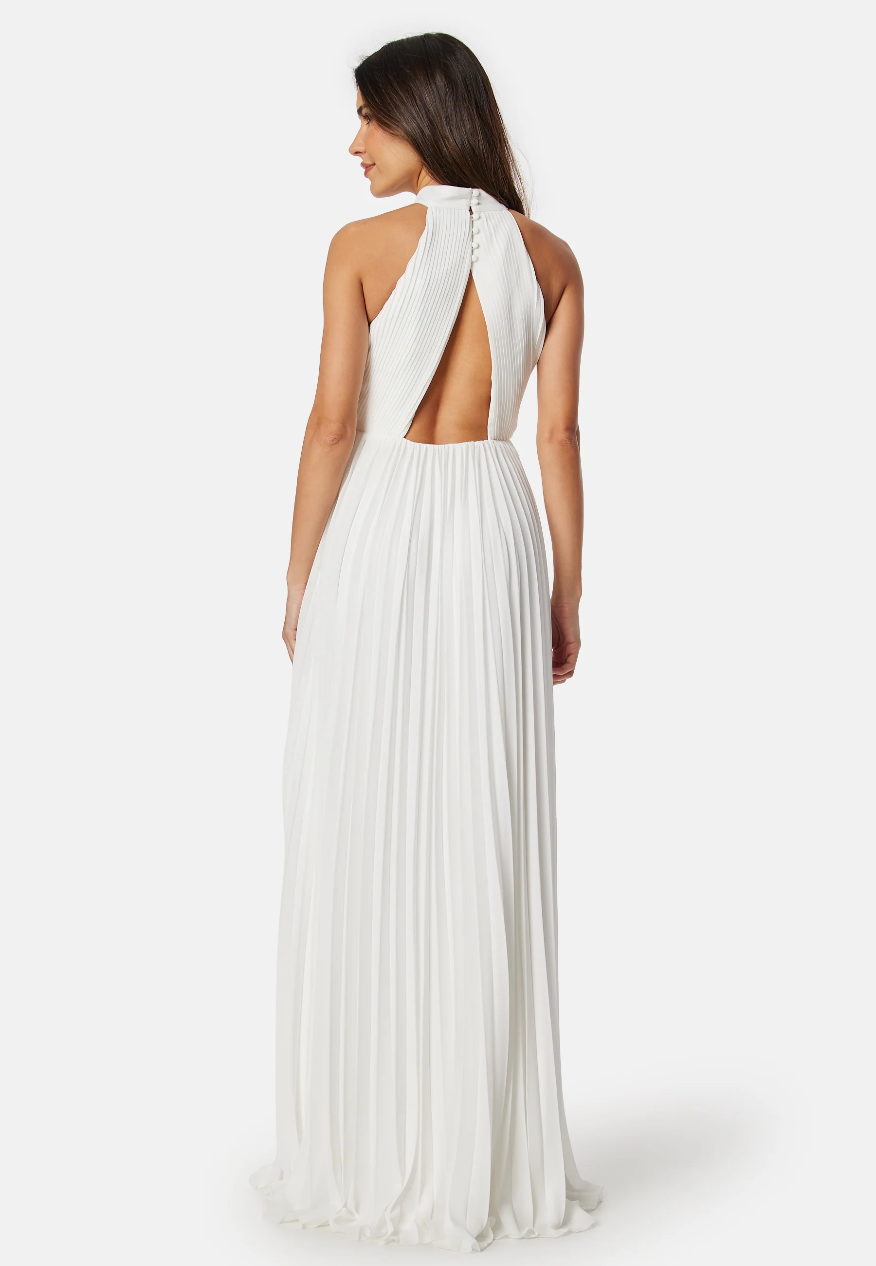Pleated Halter Neck Wedding  Gown - Image 2