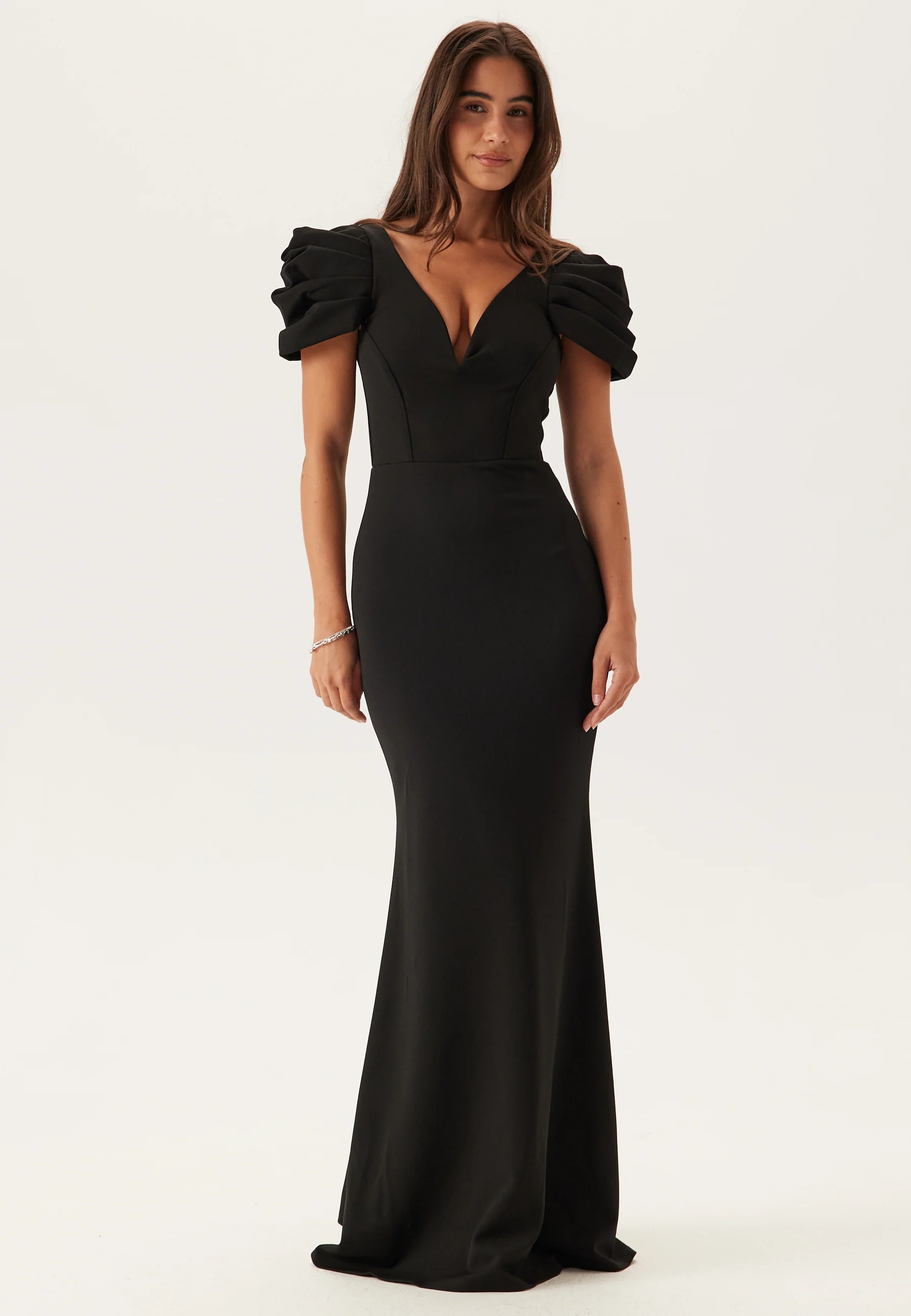 Pleated Sleeve Maxi Dress - Image 2