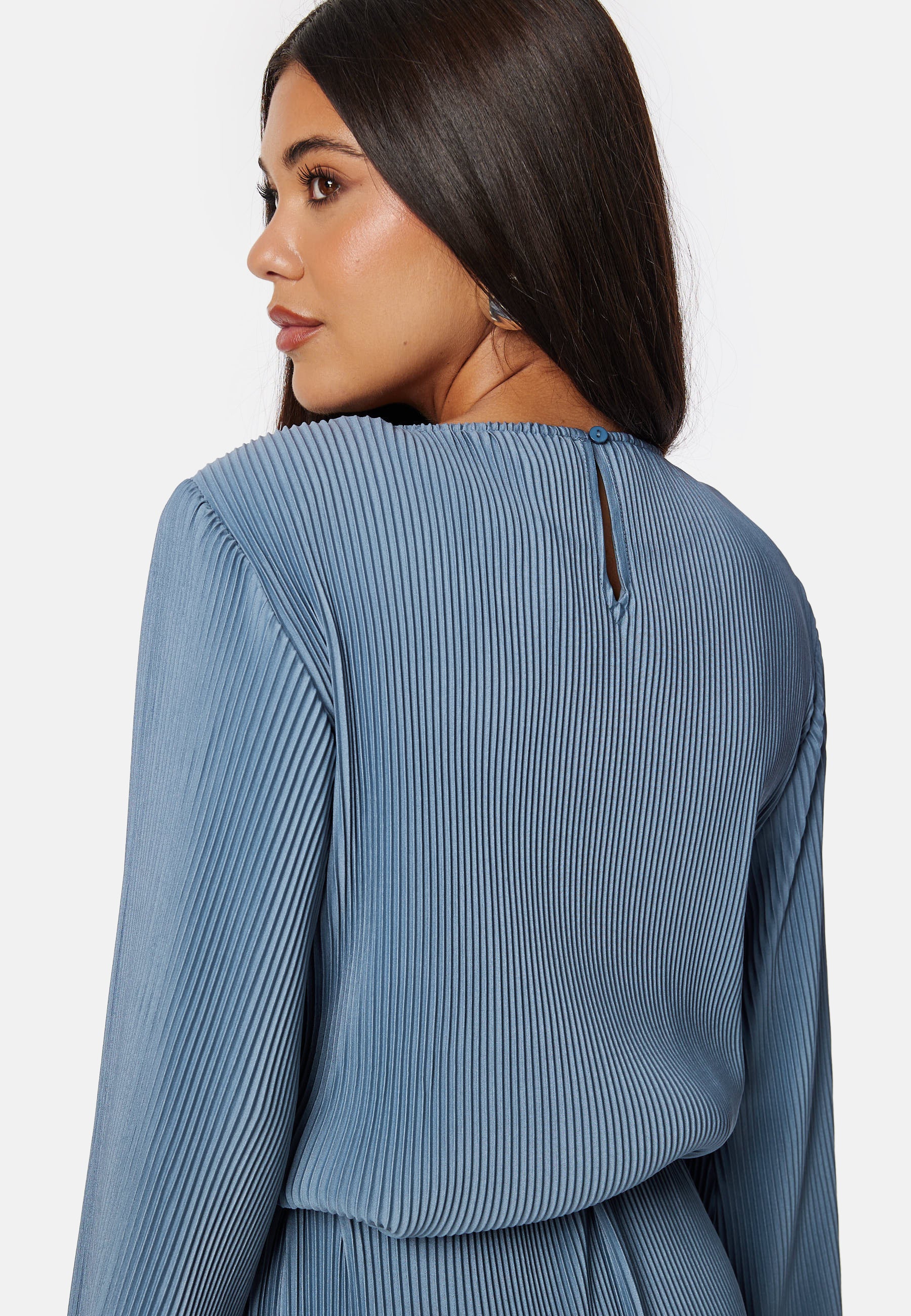 Pleated Tie Midi Dress - Image 4