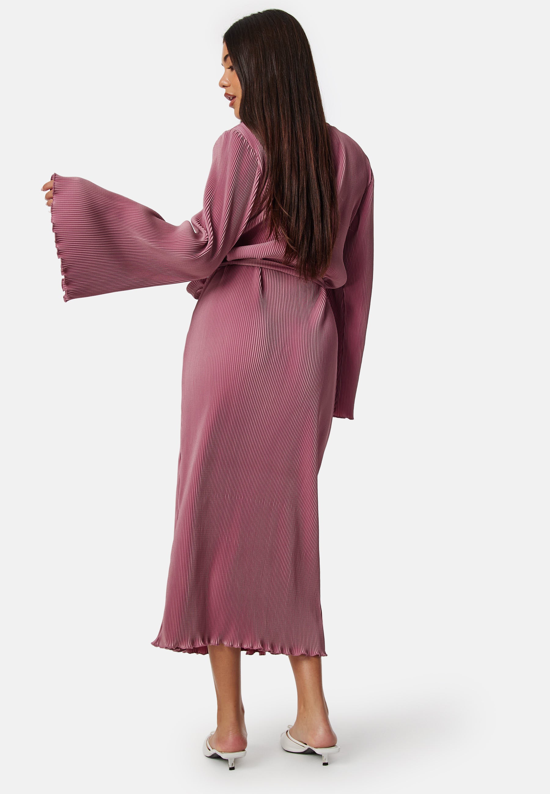 Pleated Tie Midi Dress - Image 2