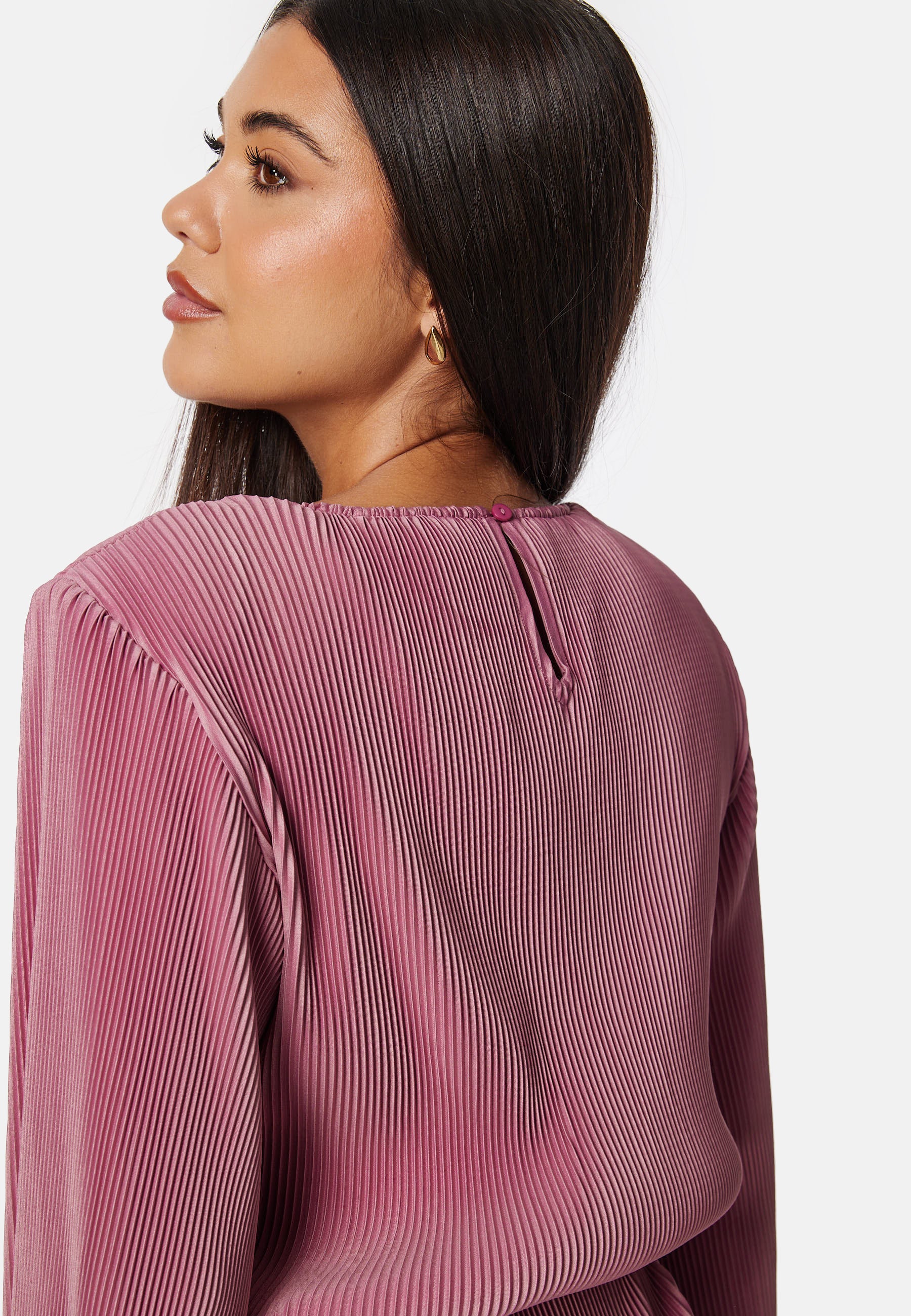 Pleated Tie Midi Dress - Image 4