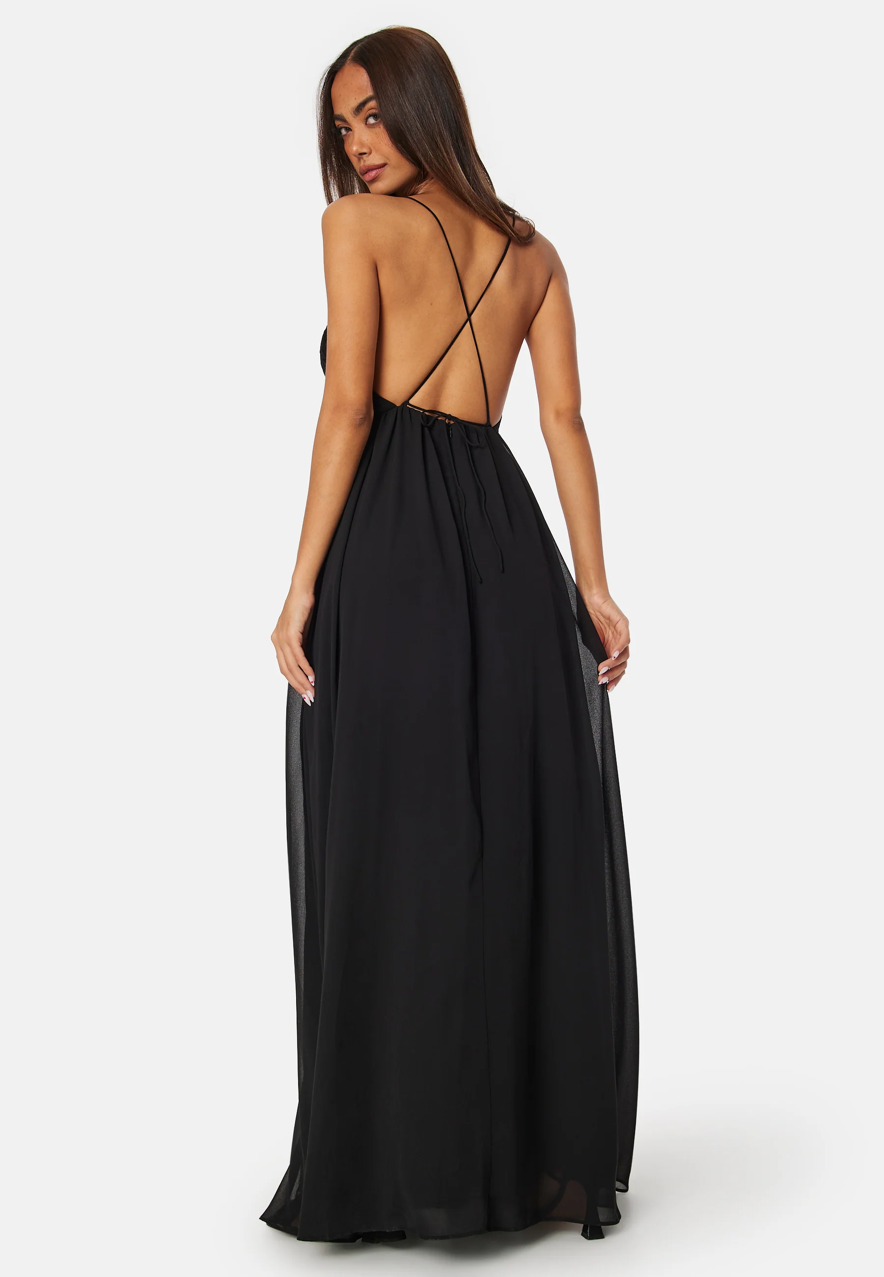 Pleated V-neck chiffon gown - Image 2