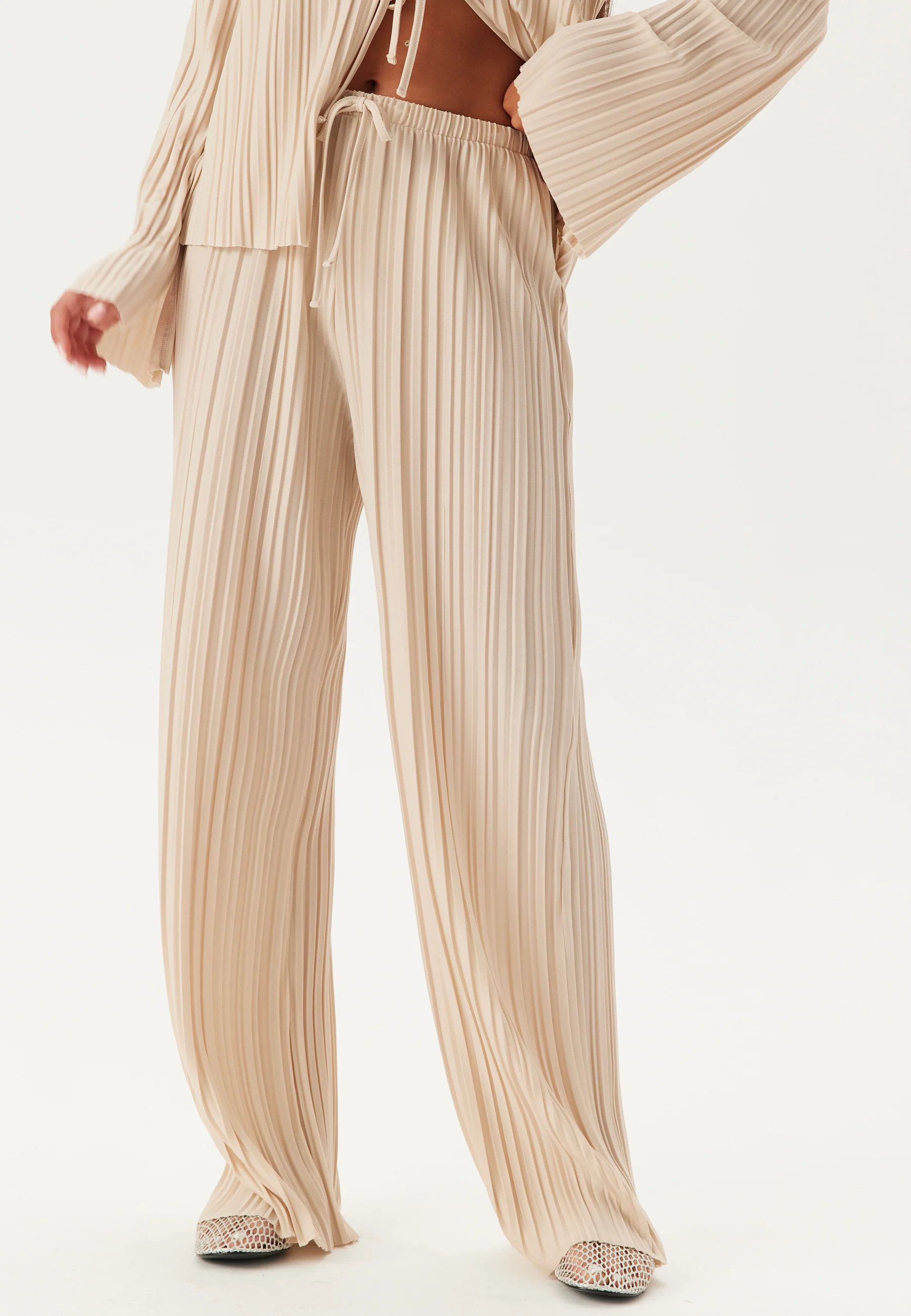 Pleated Wide Trousers - Image 2